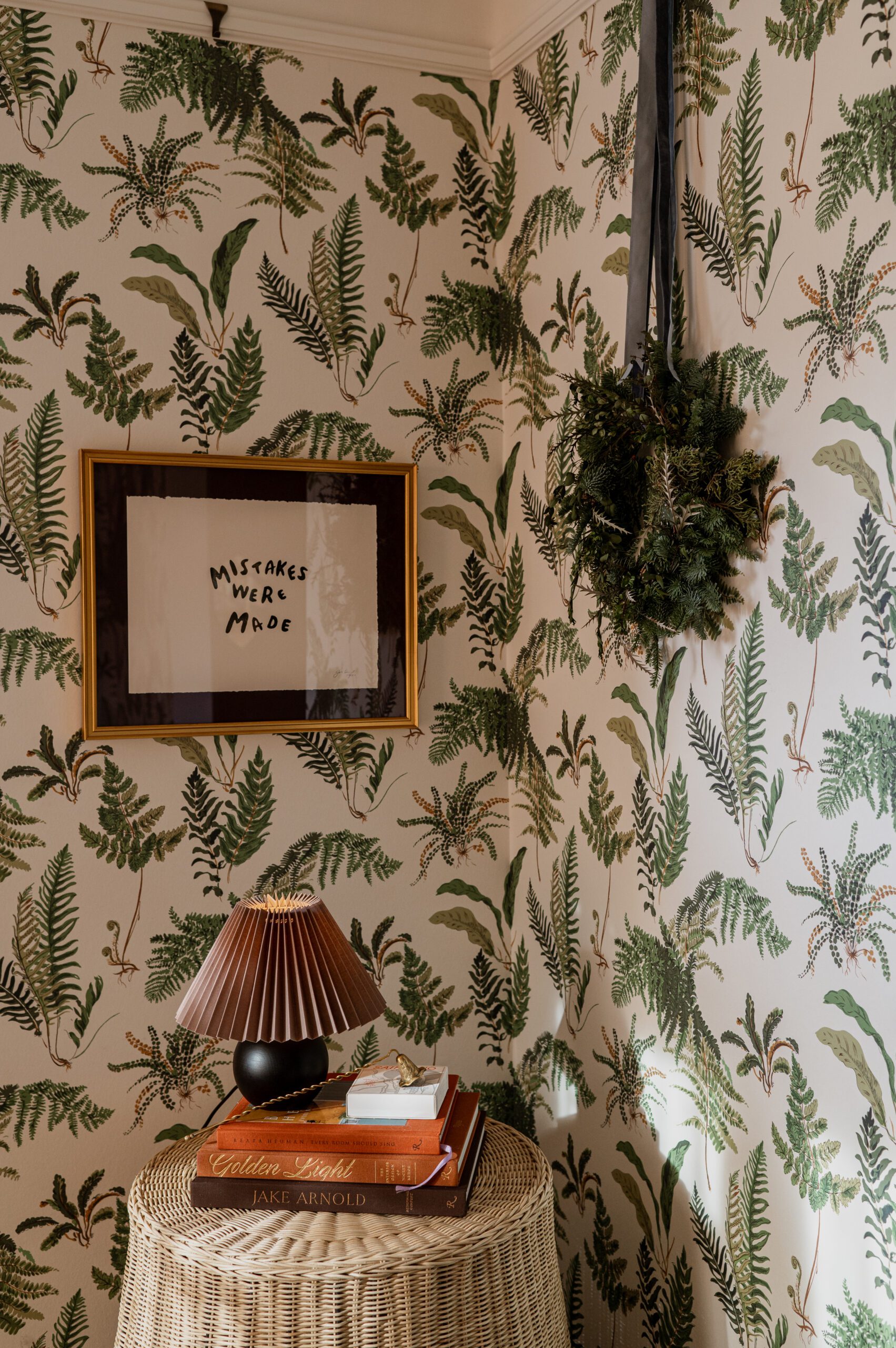 Hanging Wreath and Funny Print