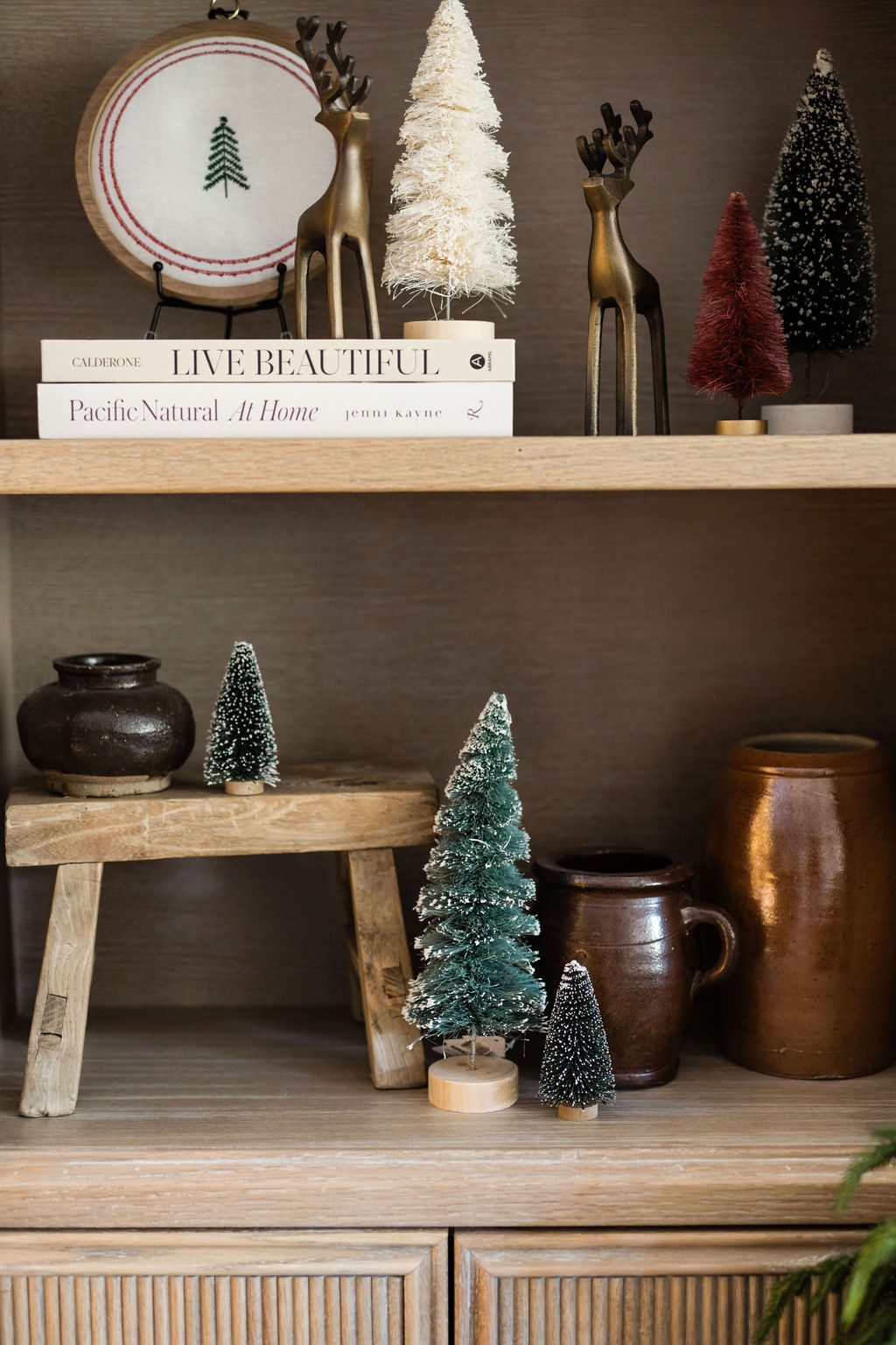 Built-In Cabinet Christmas Decorations