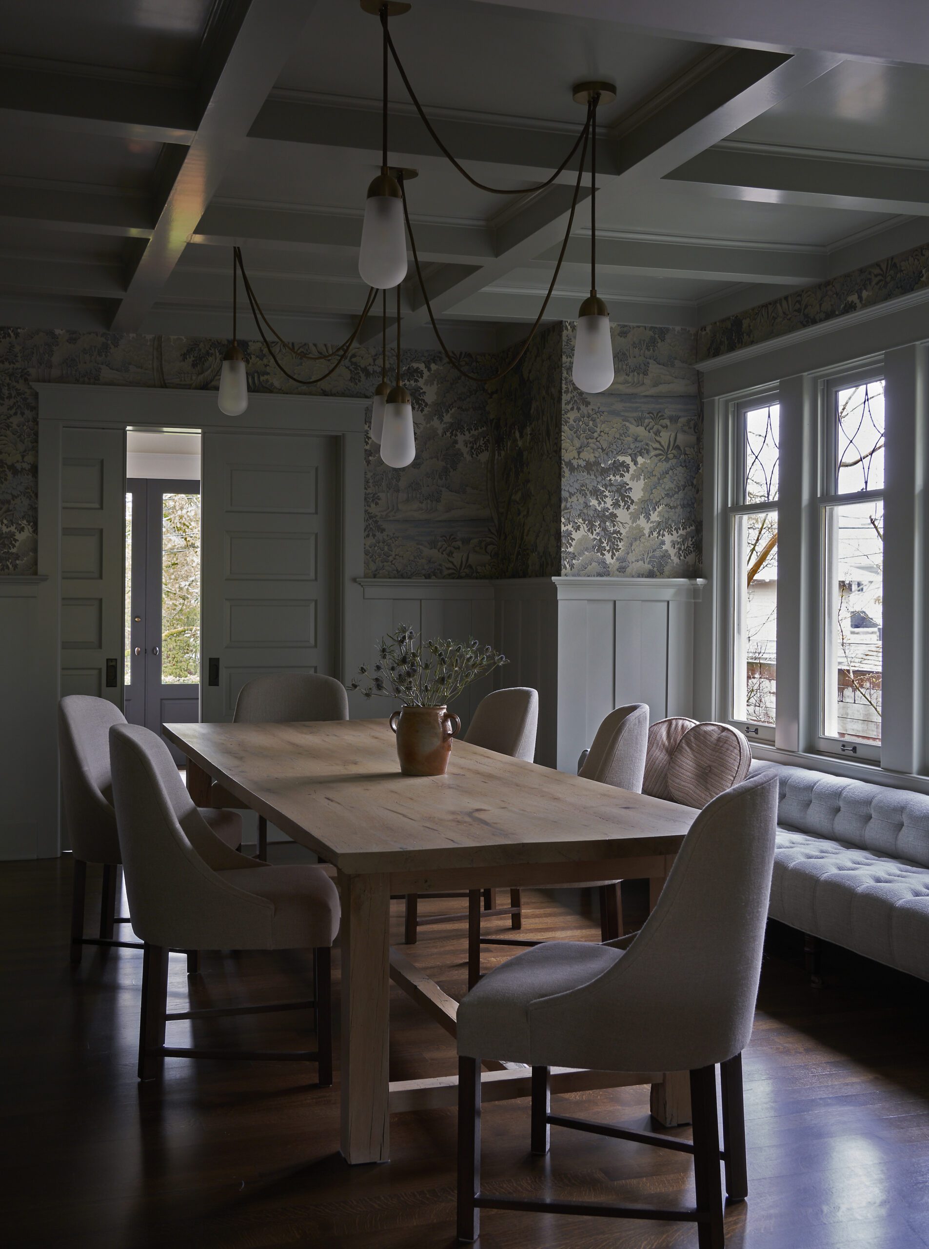 Wallpapered Dining Room