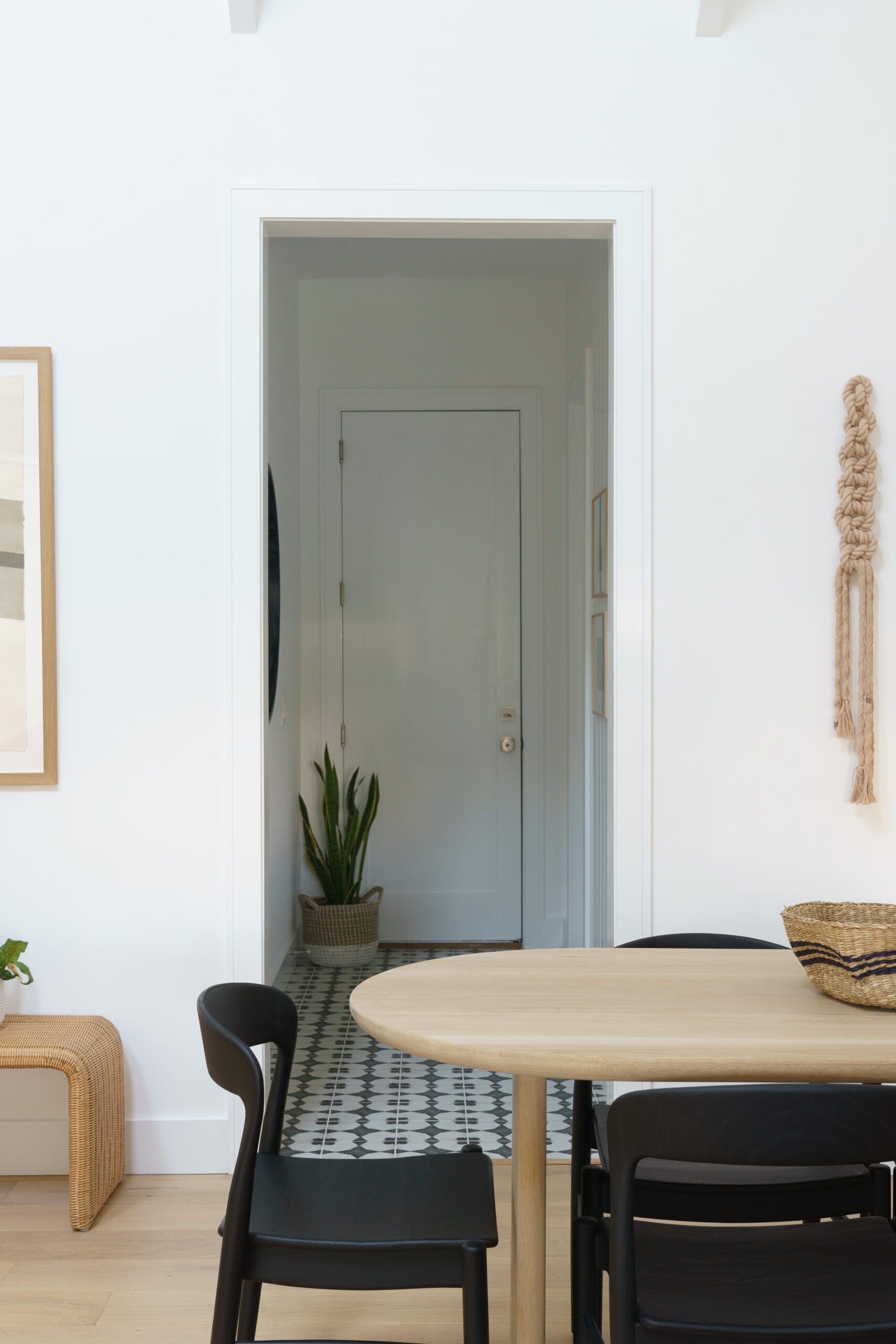 Dining Room leading to Tiled Garage Door