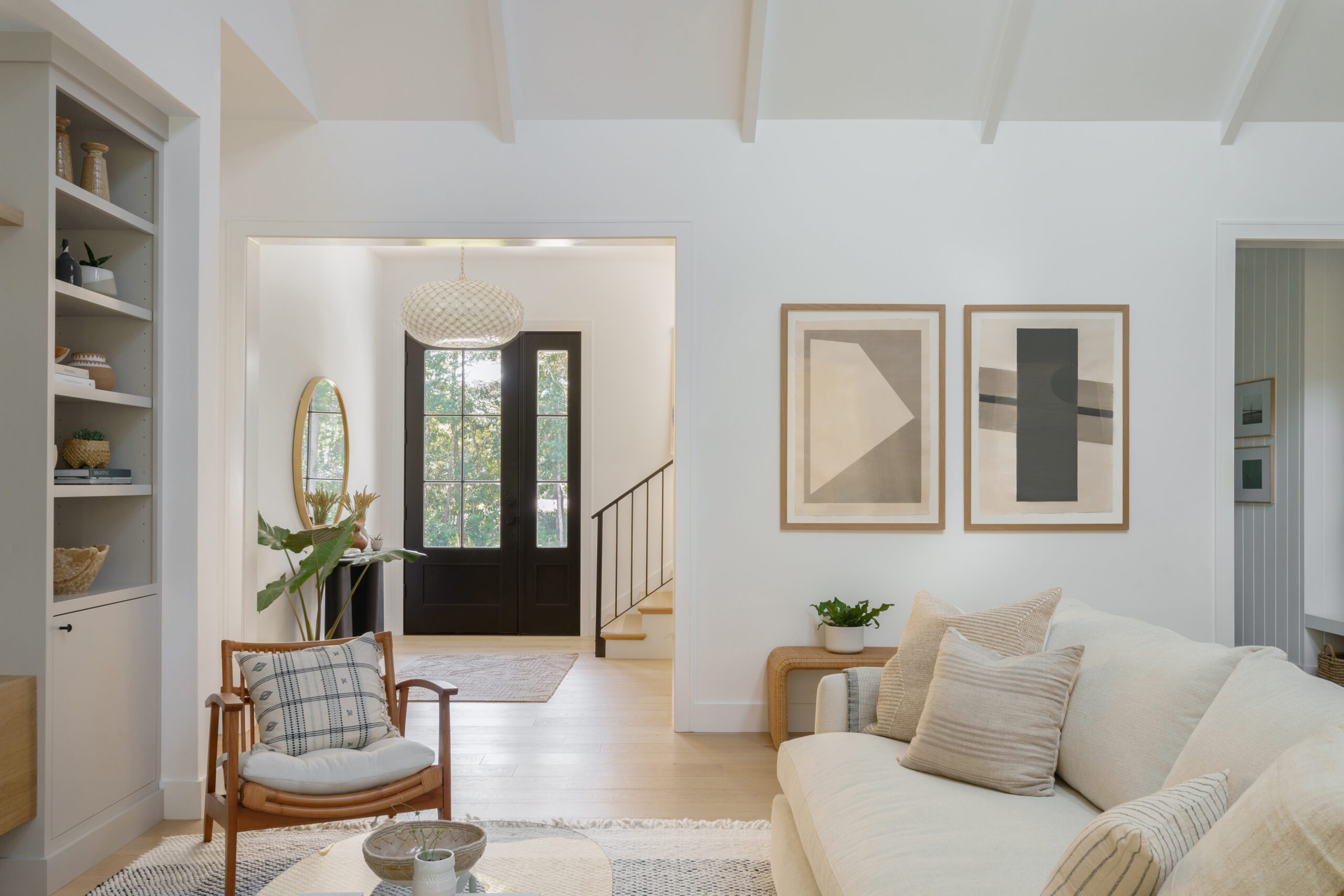 Sunlit Entryway and Living Room