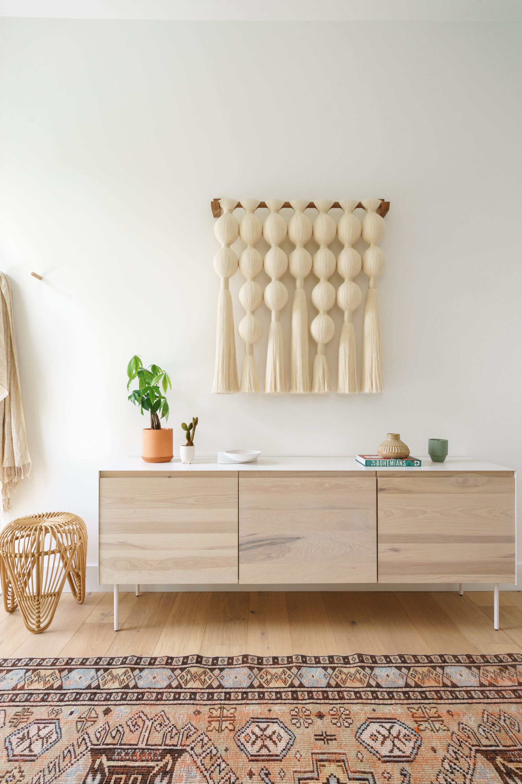 Hanging Fabric Decoration with Entertainment Unit