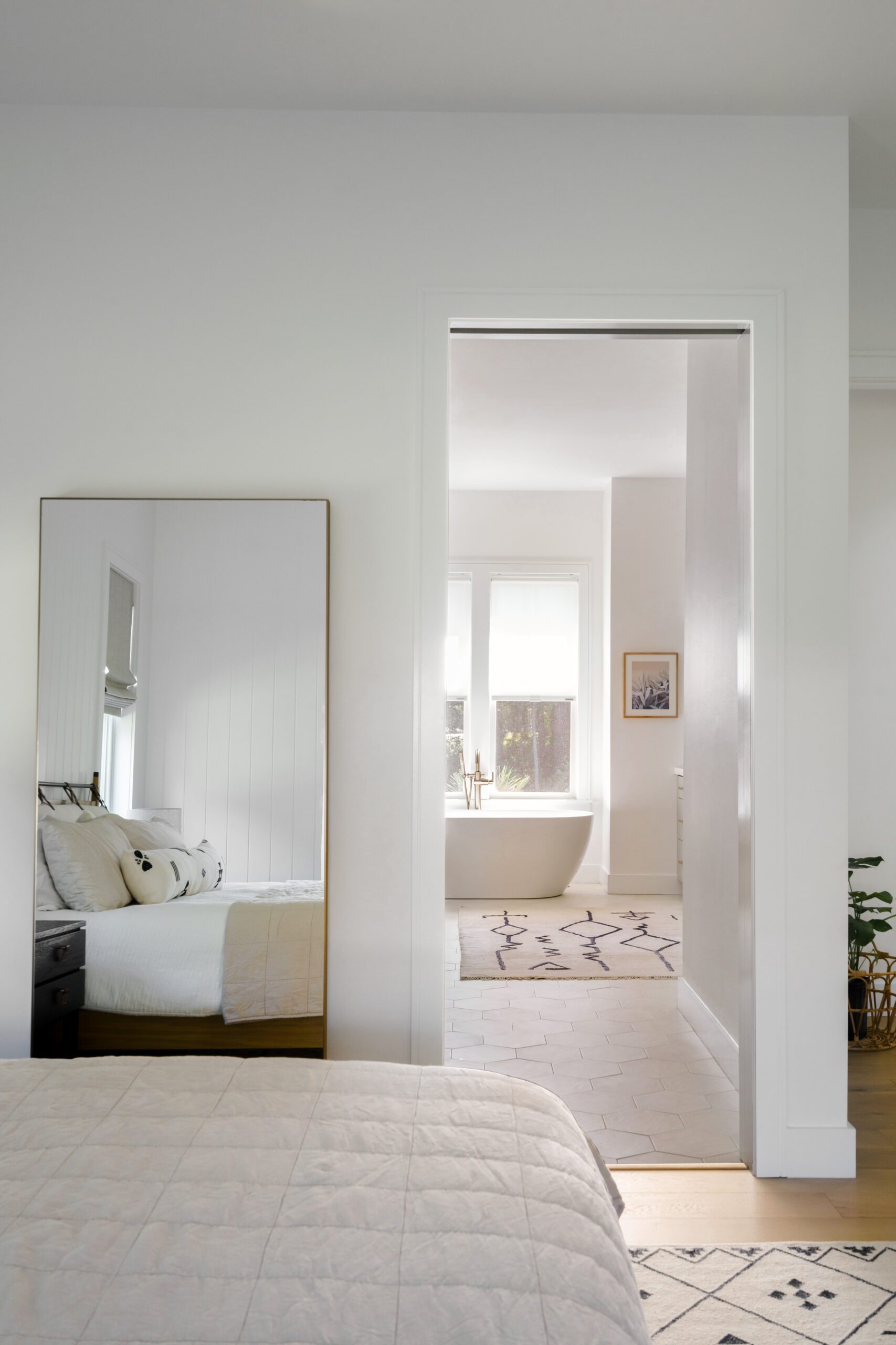 Floor Mirror and Bathroom Entryway