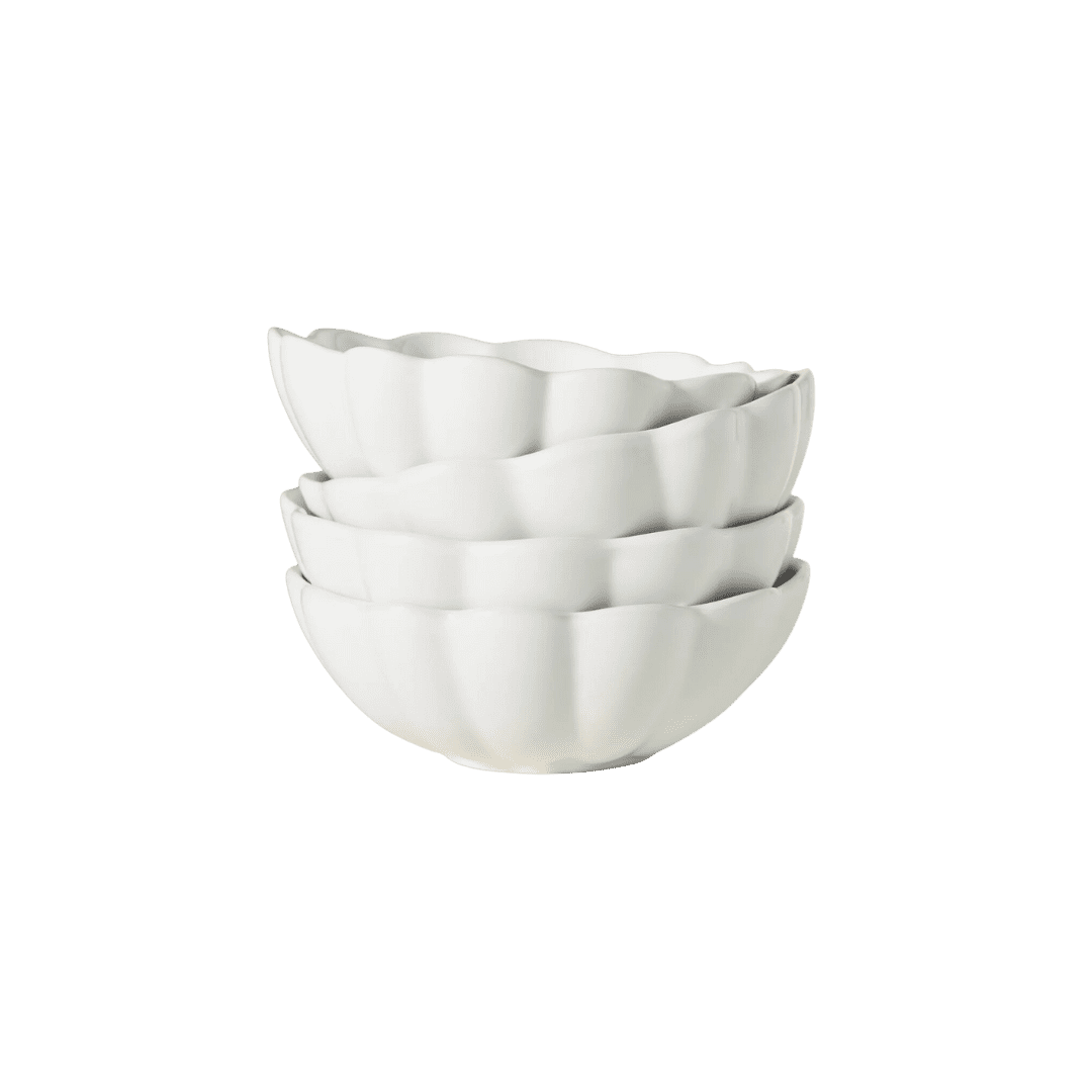Scalloped White Bowl