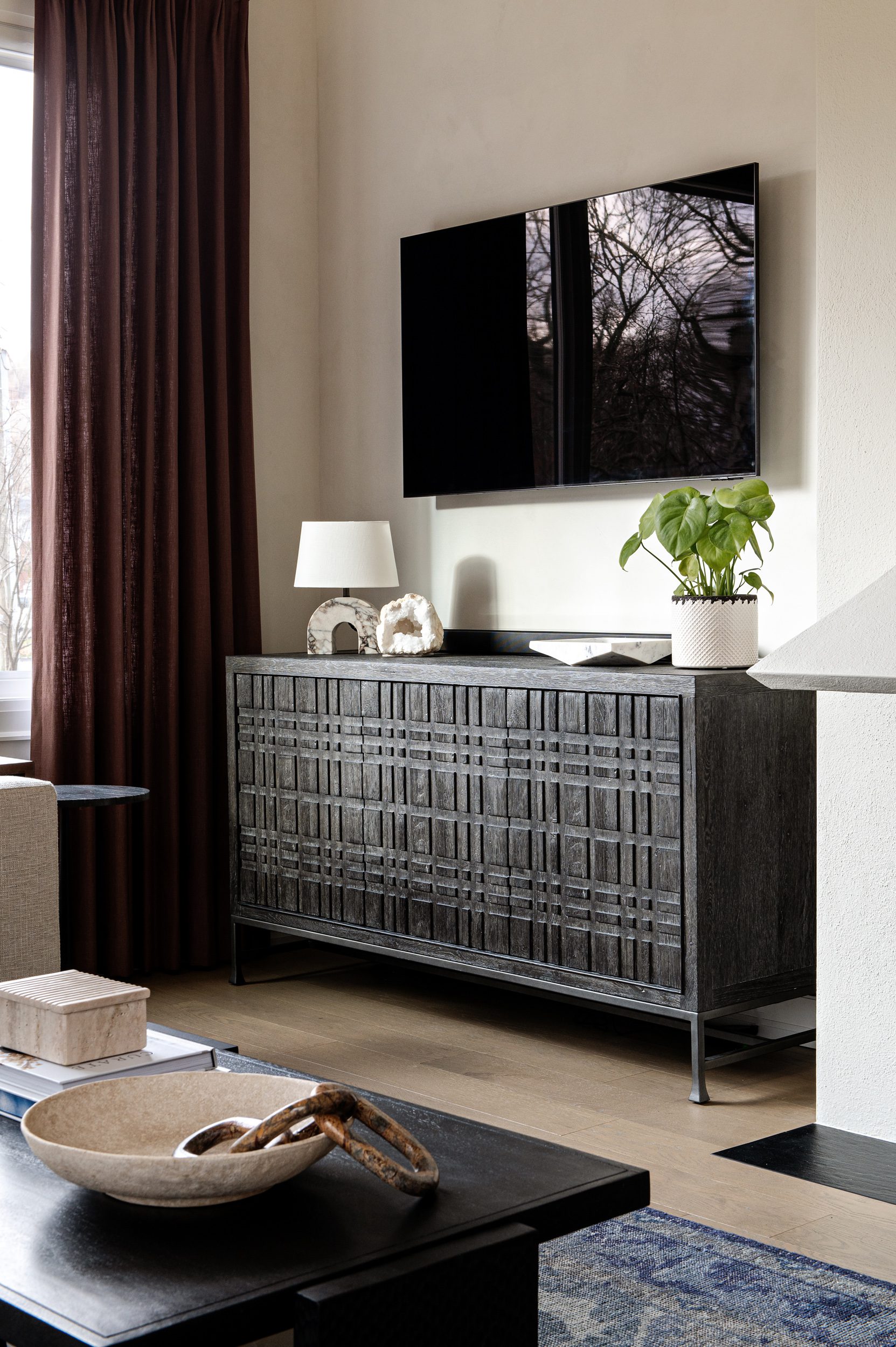 Textured Black Cabinets