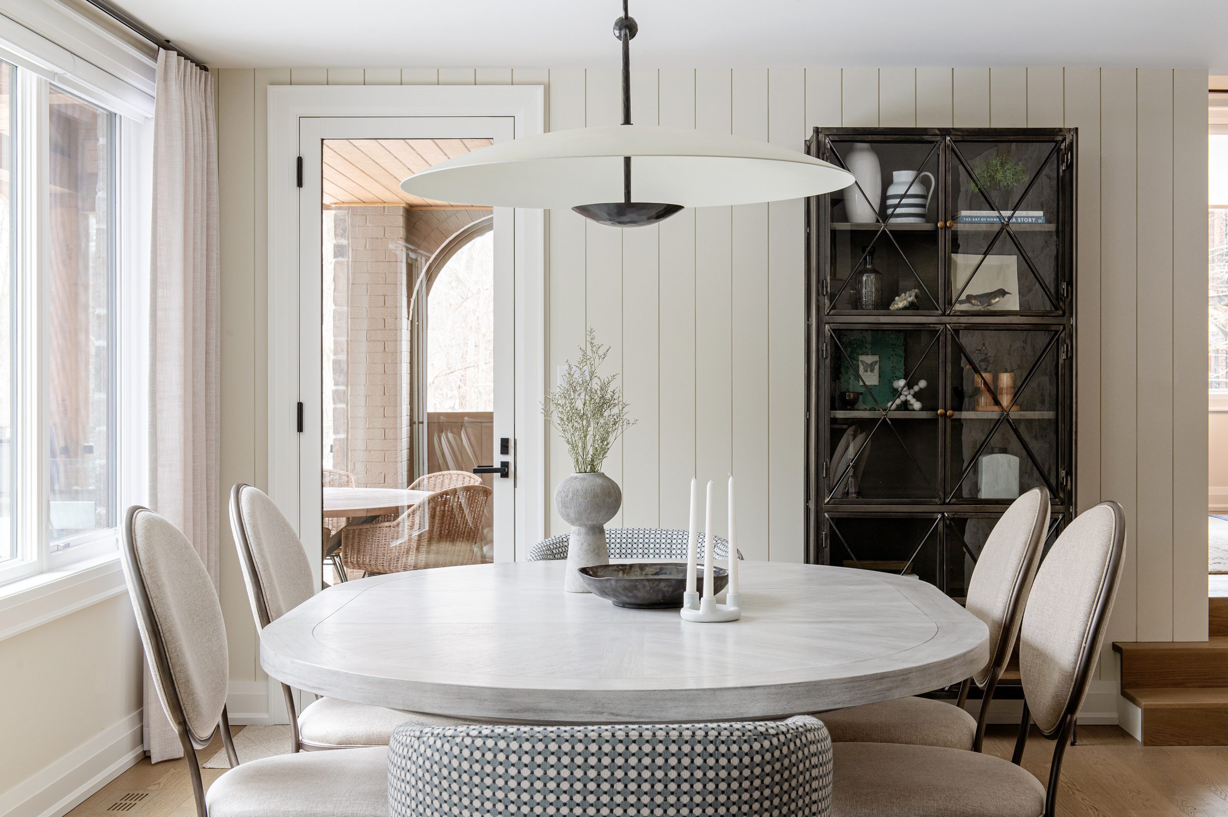 White Sunlit Dining Room