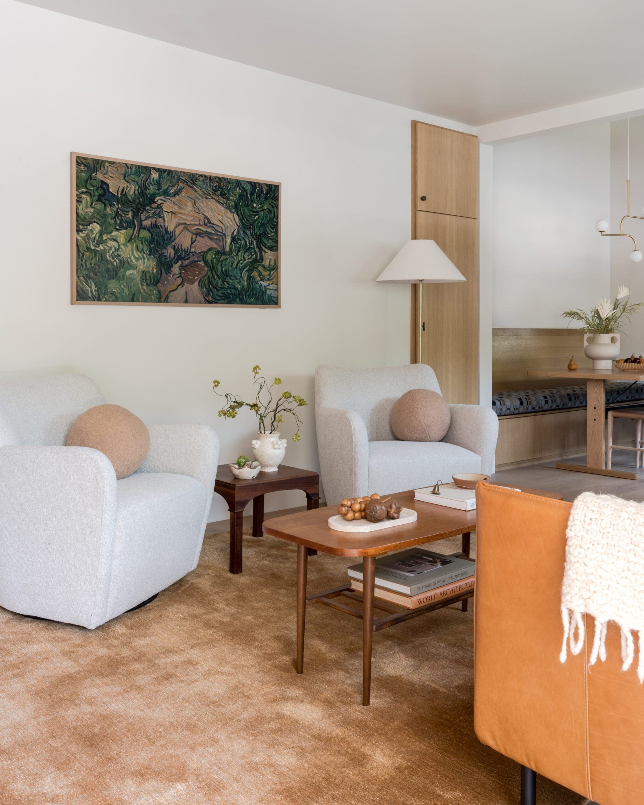 White Armchairs in Living Room
