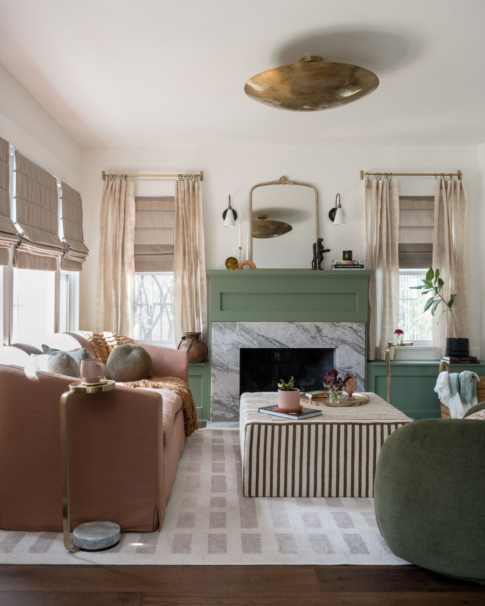 Green Mantle with Sofa