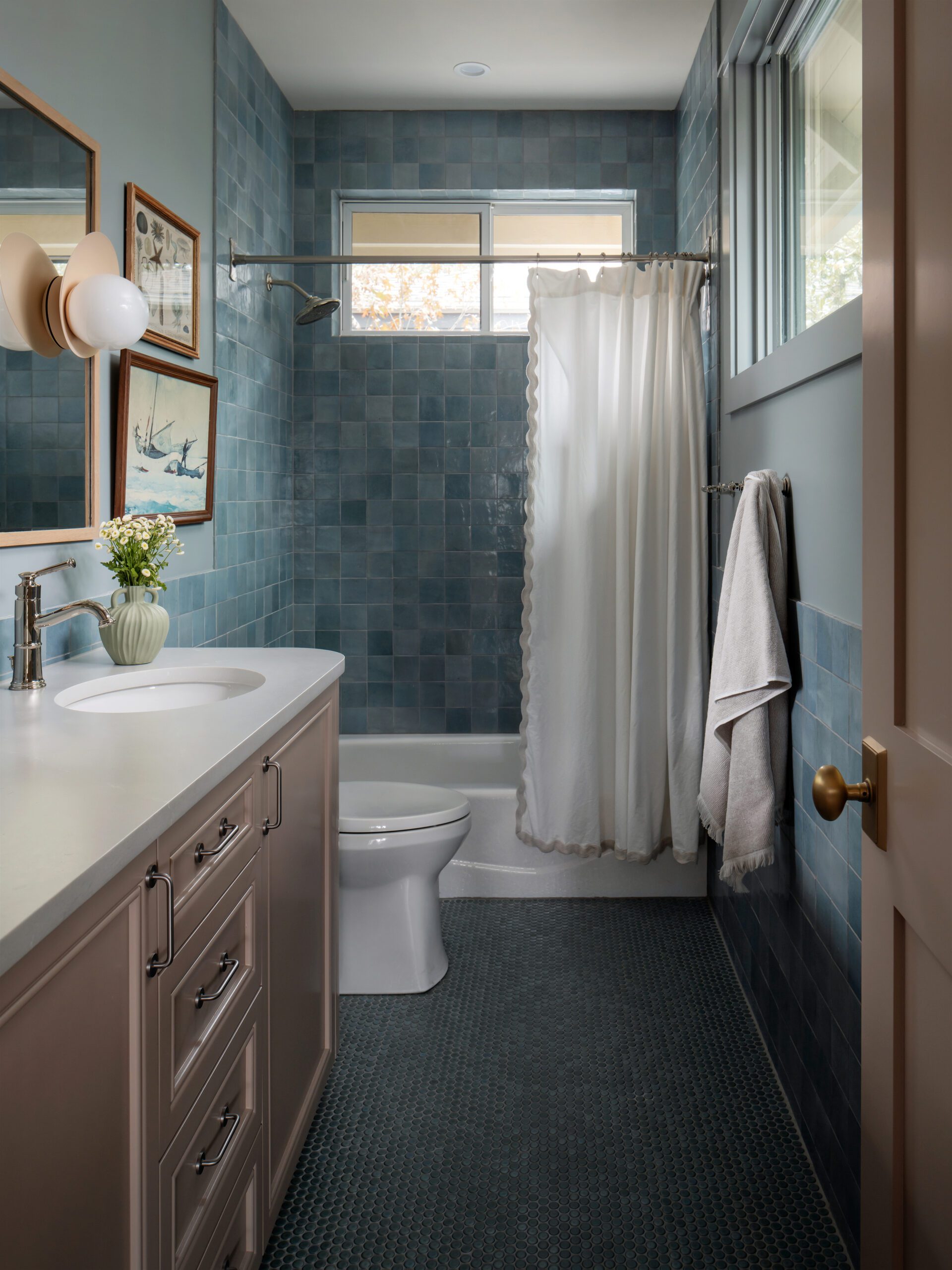 Blue Tiled Bathroom
