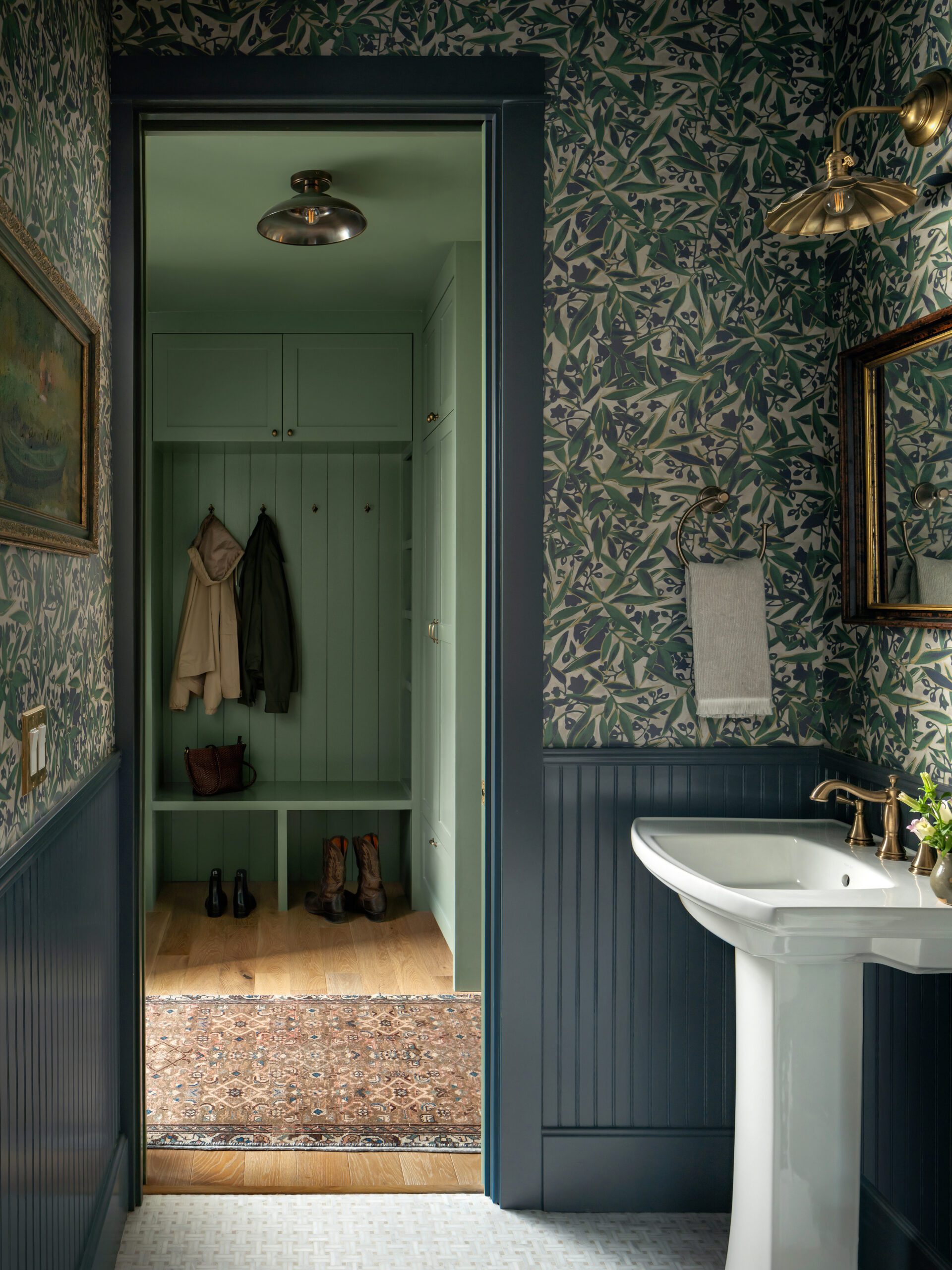 Wallpapered Powder Room
