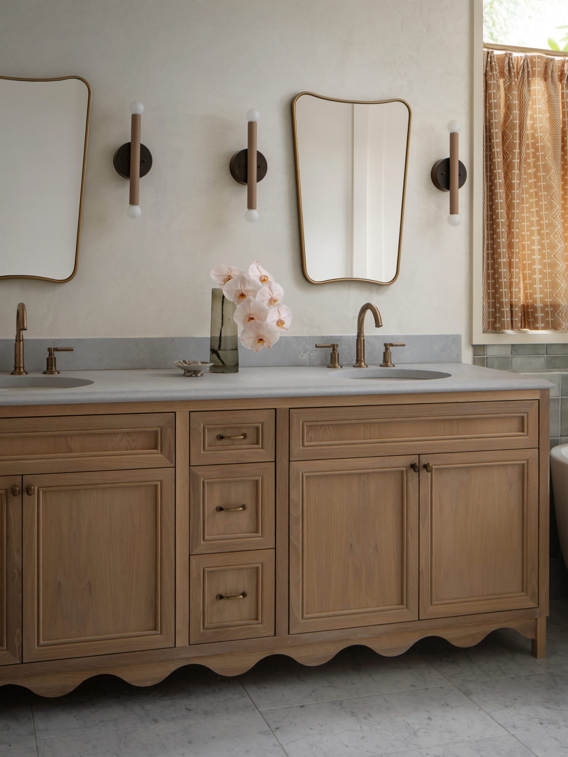 Wavy Double Sink Vanity