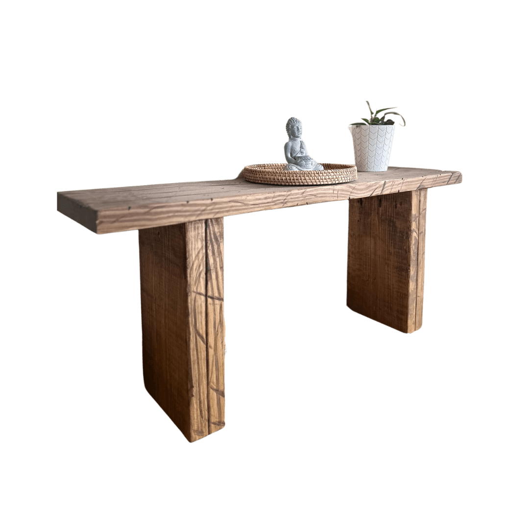 Wabi Sabi wooden entryway bench