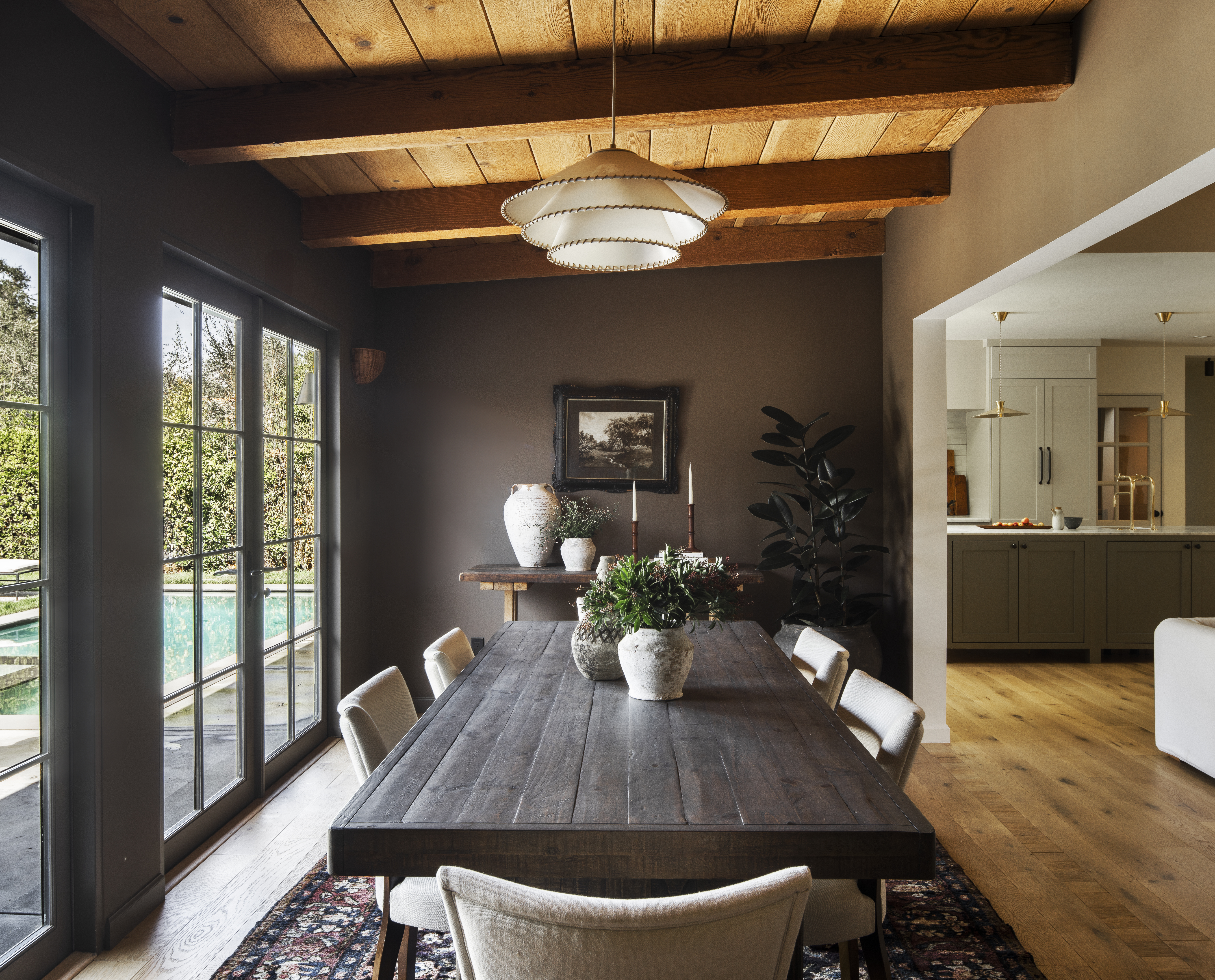 Midcentury modern dining room moody design