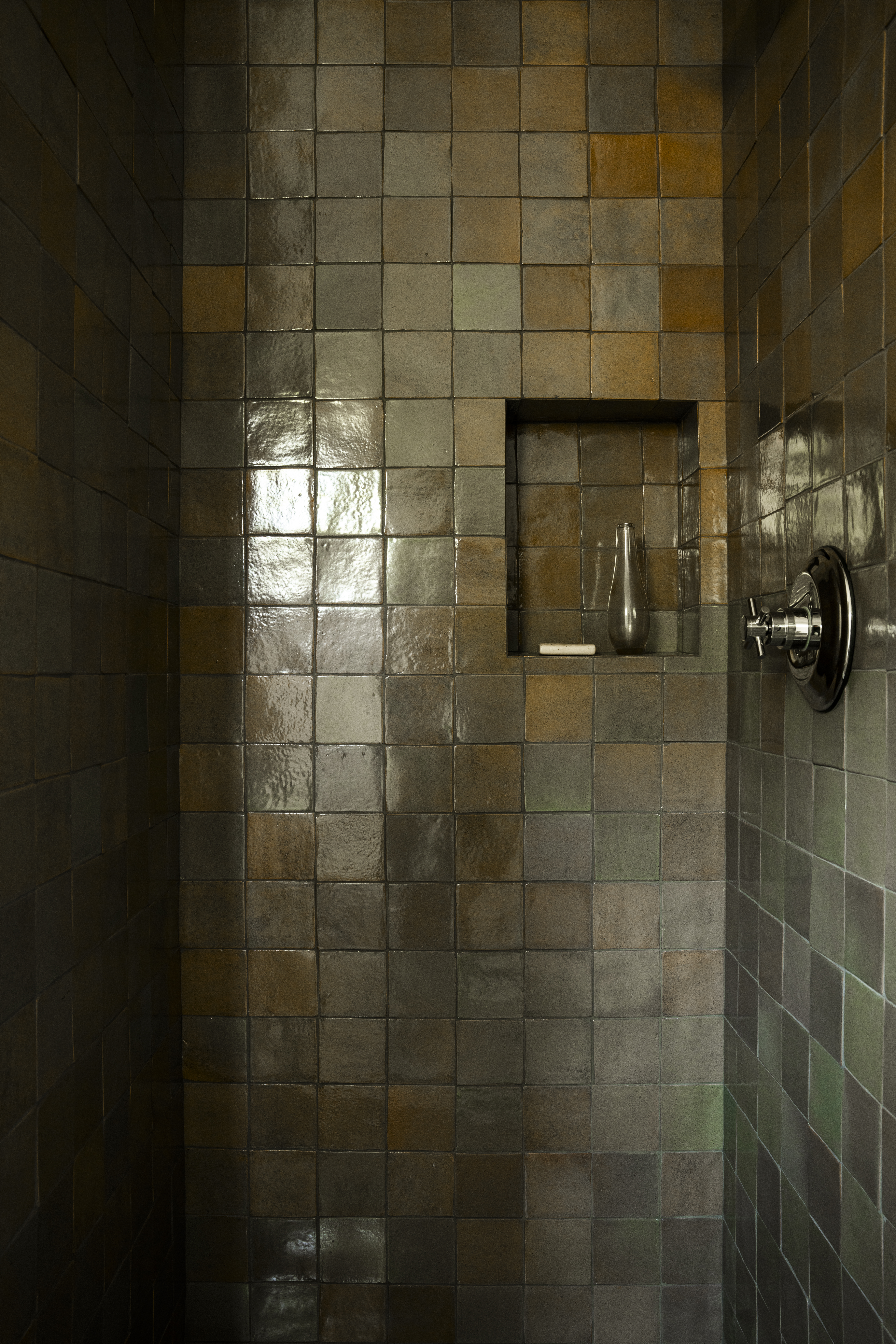 Handmade tile bathroom shower