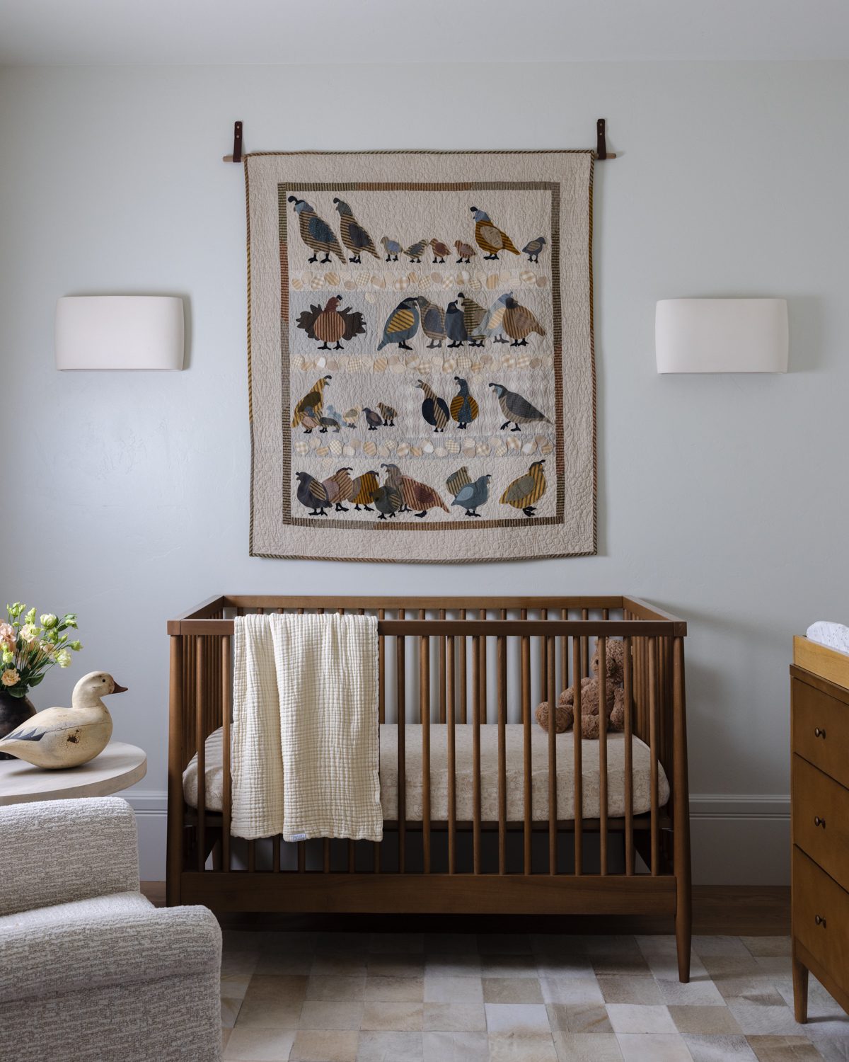 Crib with Wall Hanging