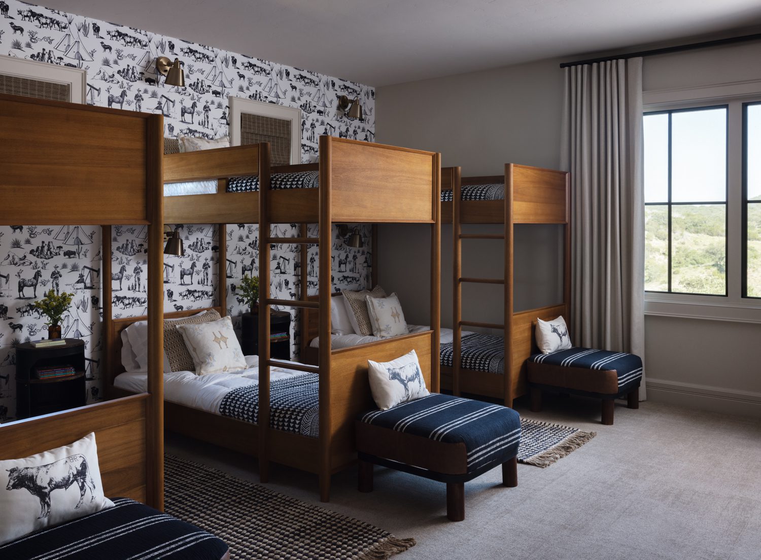 Blue Wallpapered Children's Room