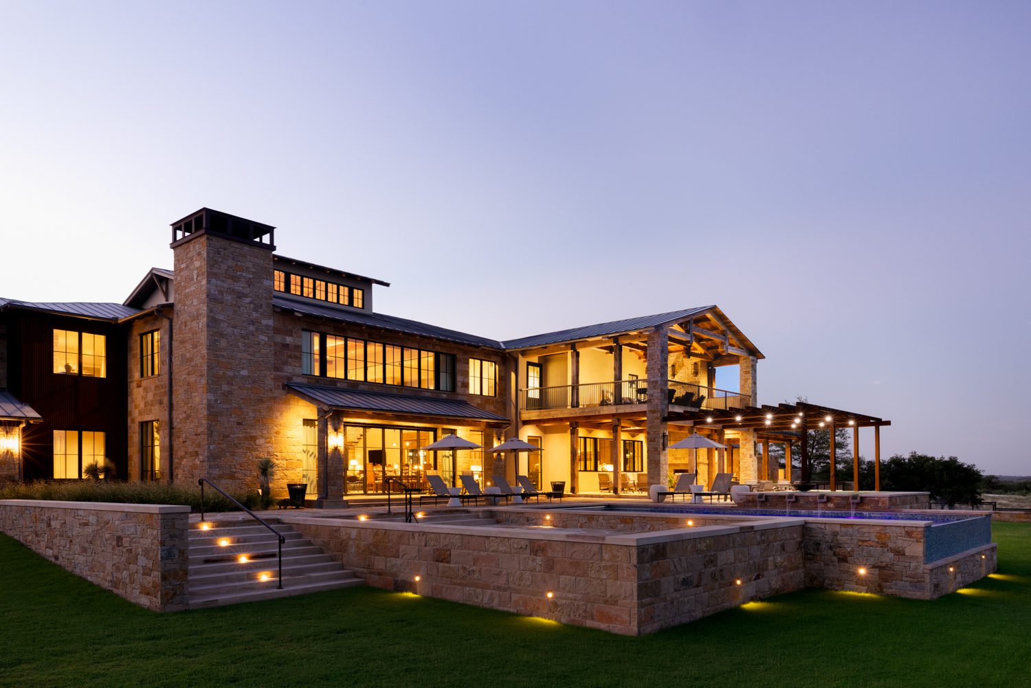 Outside of A Lit Home