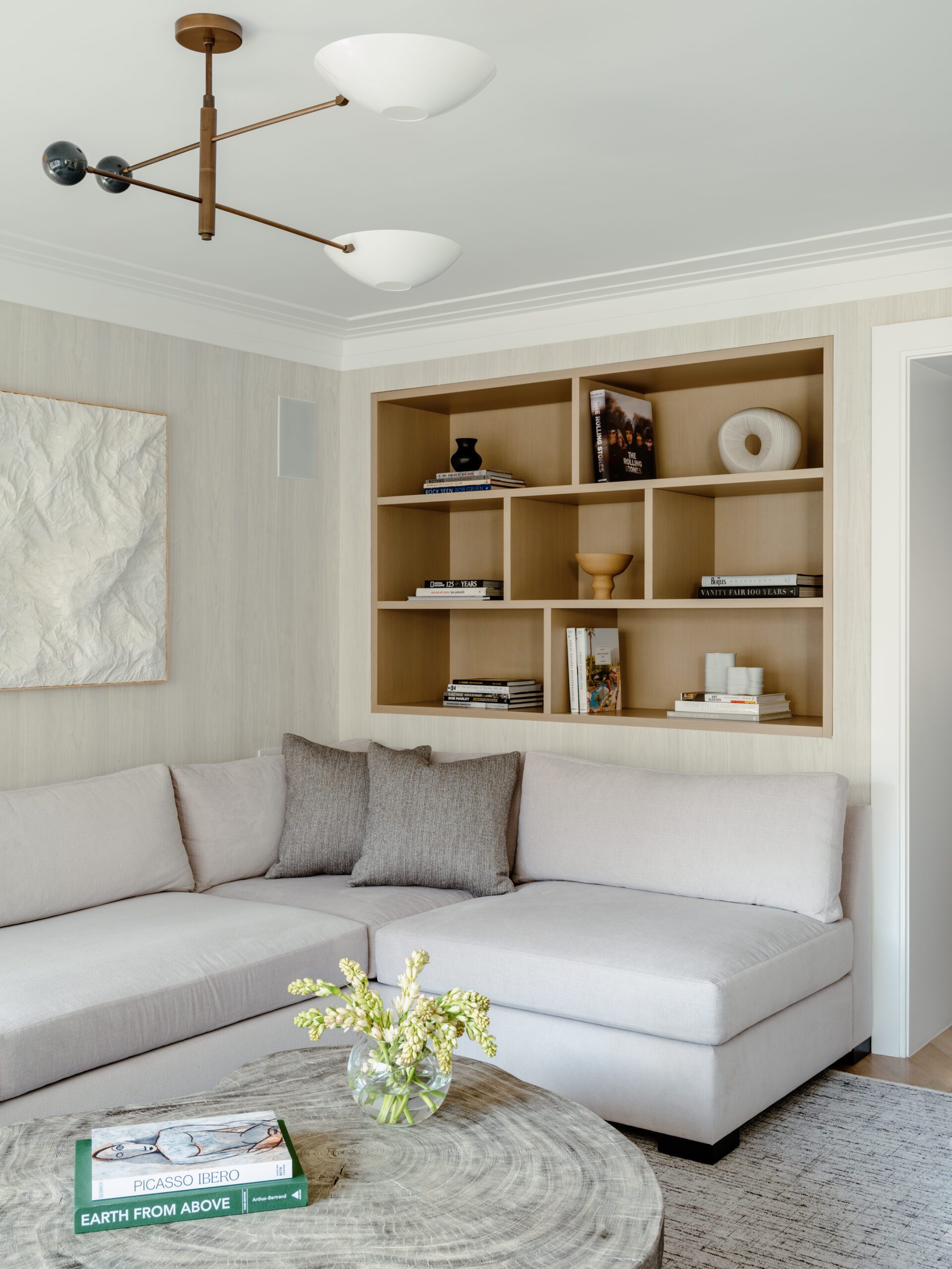 Custom millwork shelving in living room inspiration