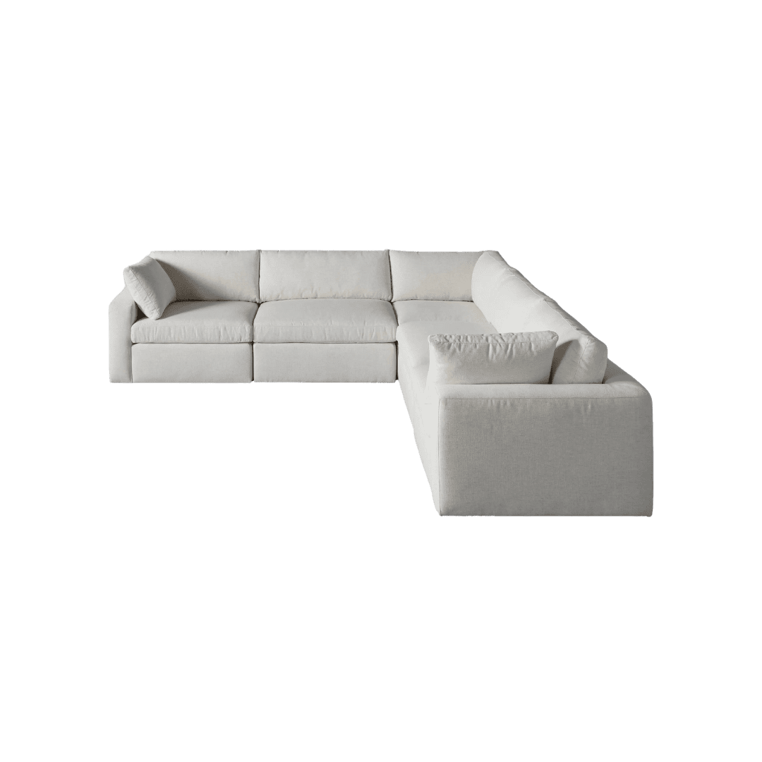 White five piece corner sectional