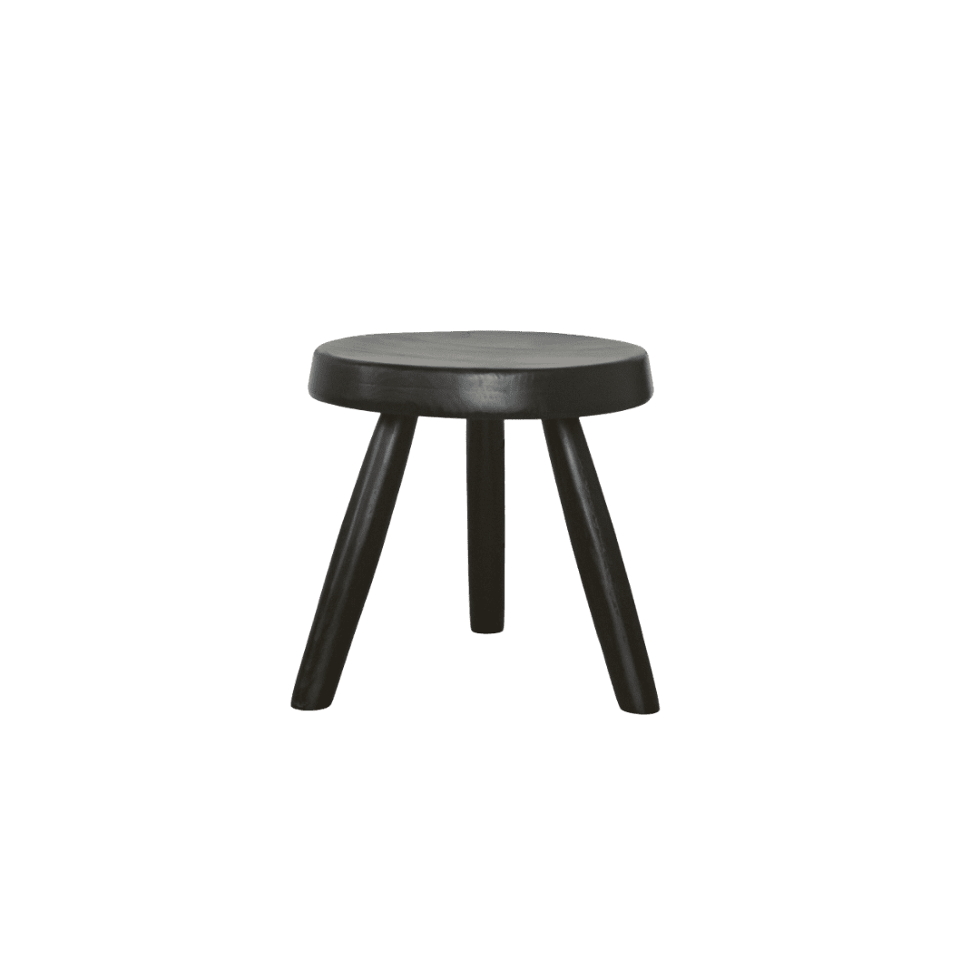 Minimal black wood stool