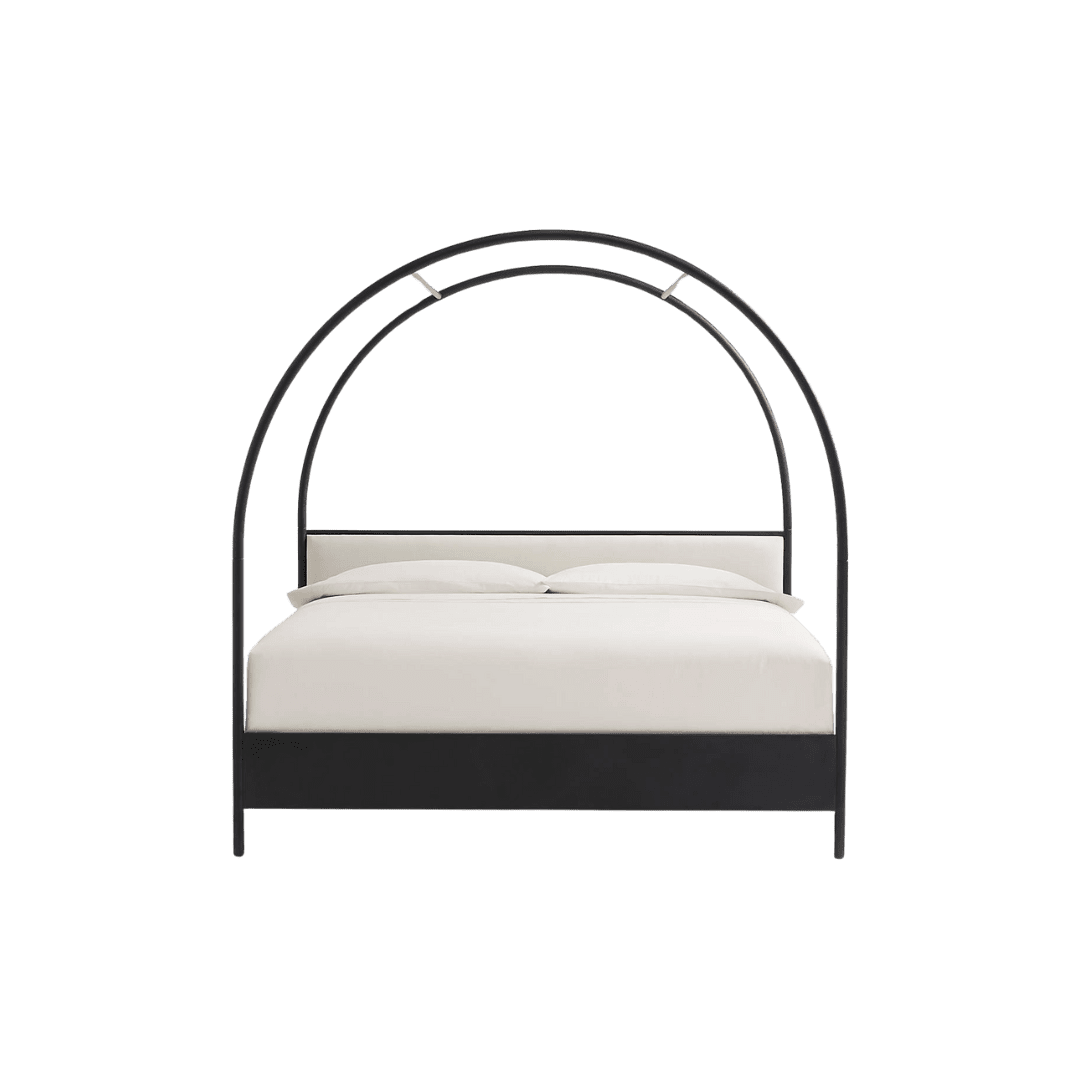 Black arched canopy bed