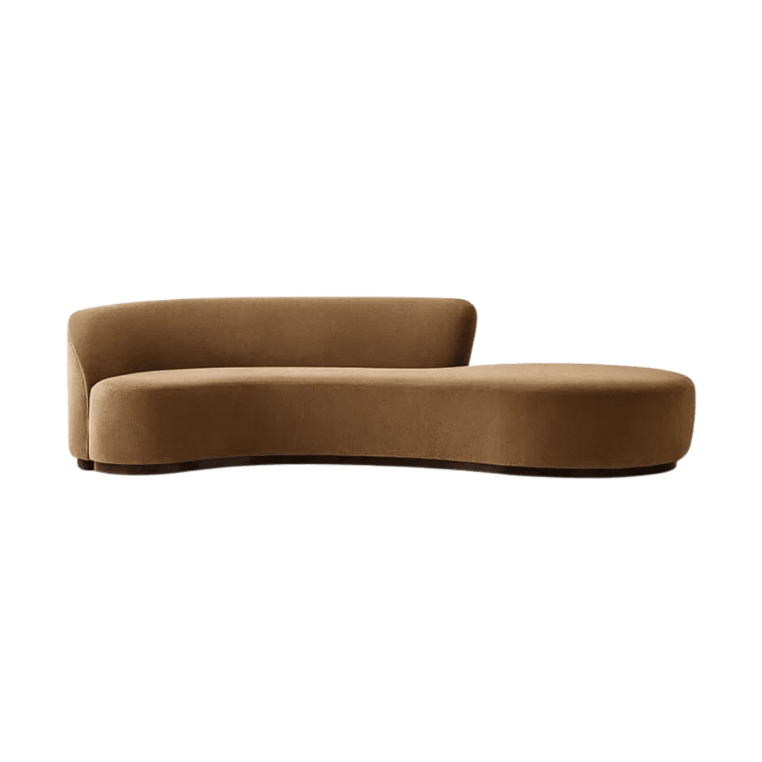 Camel curved chaise lounge inspiration