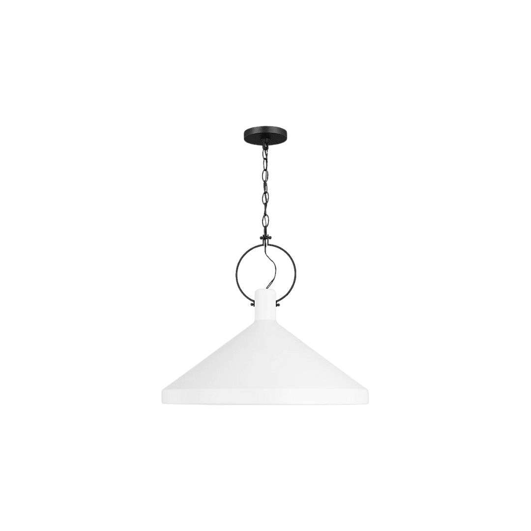 White hanging pendant light fixture