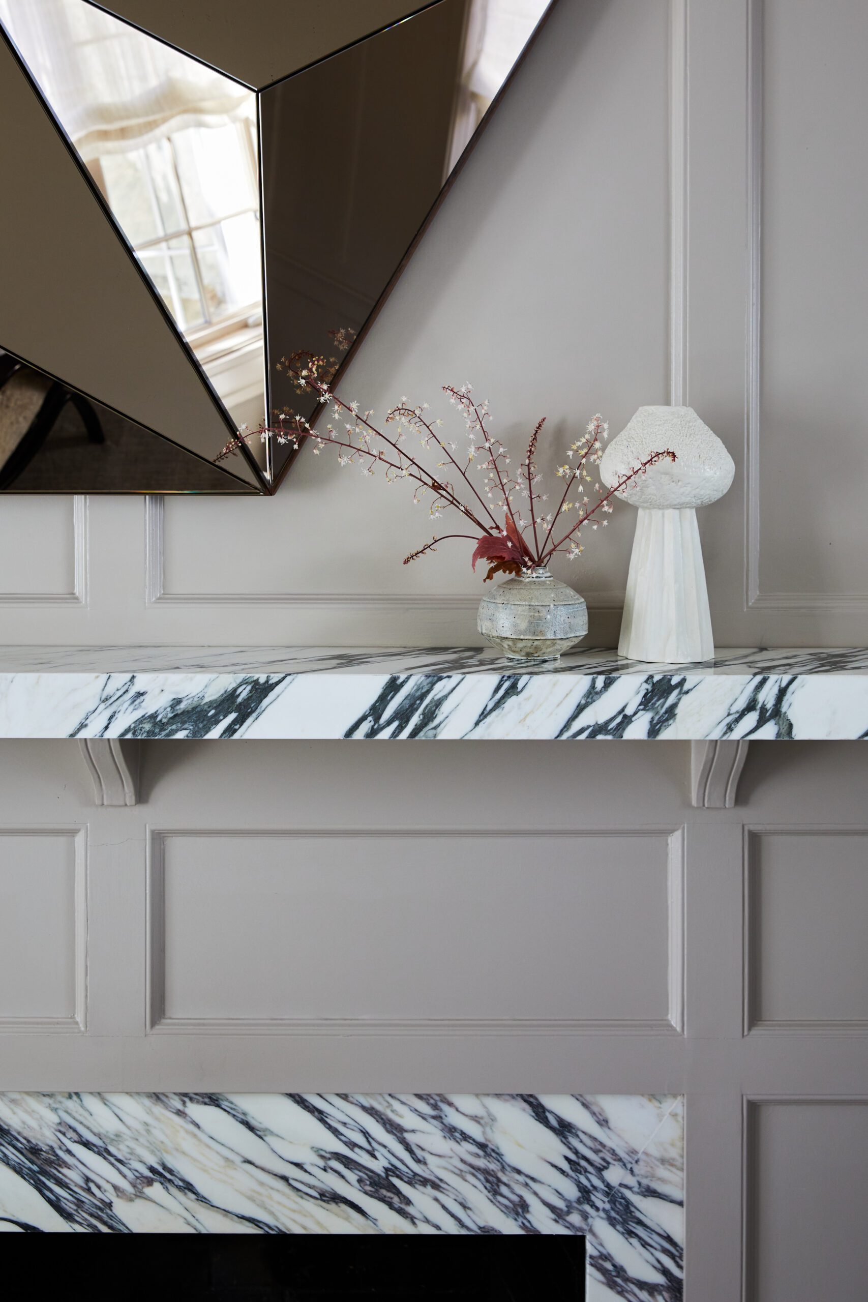 Marble fireplace details