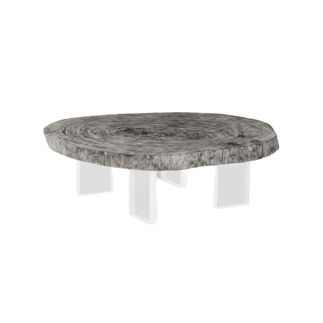 Clear legs wooden coffee table