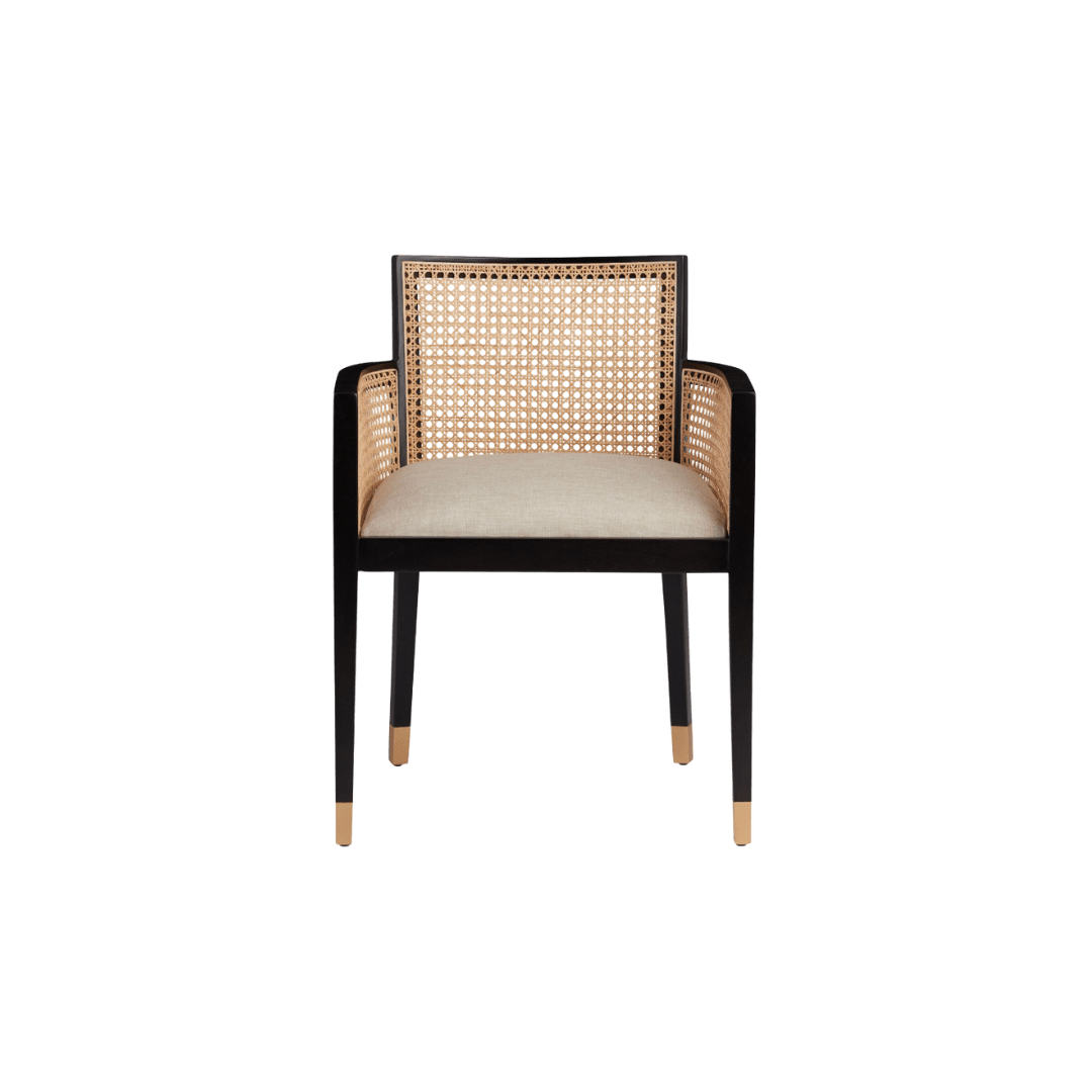 Black cane dining chair