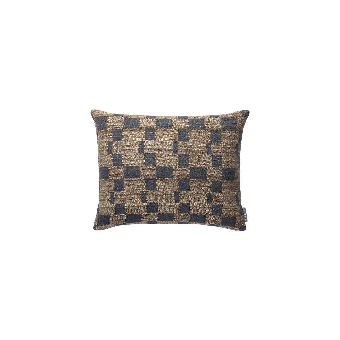 Navy check throw pillow cover