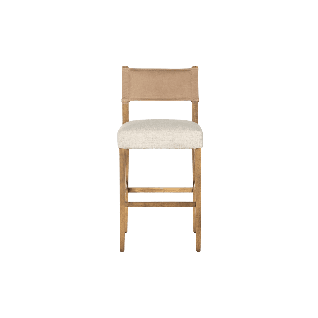 Leather back bar counter stool