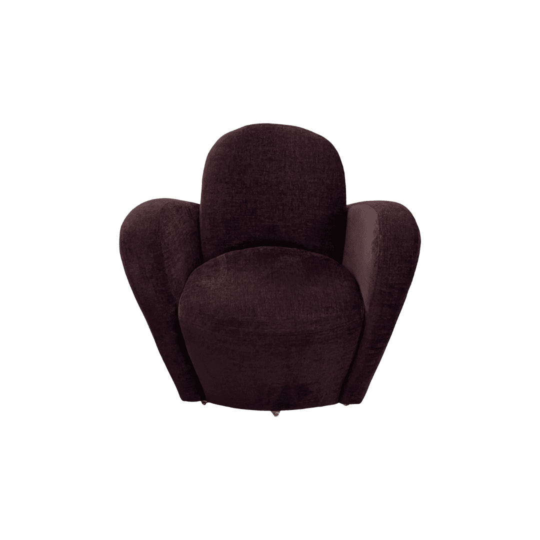 Brown velvet lounge chair
