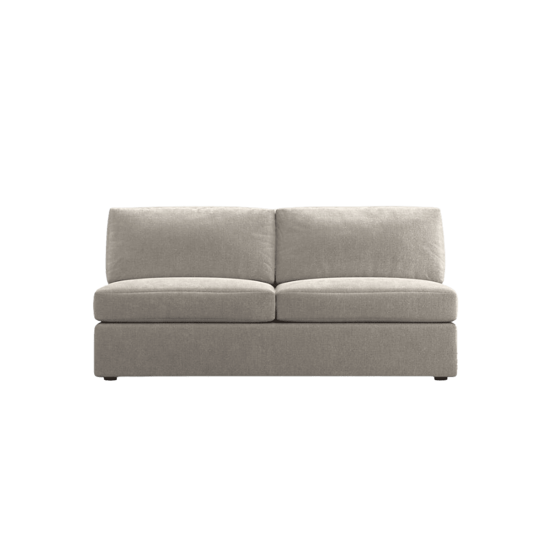 Upholstered loveseat armless