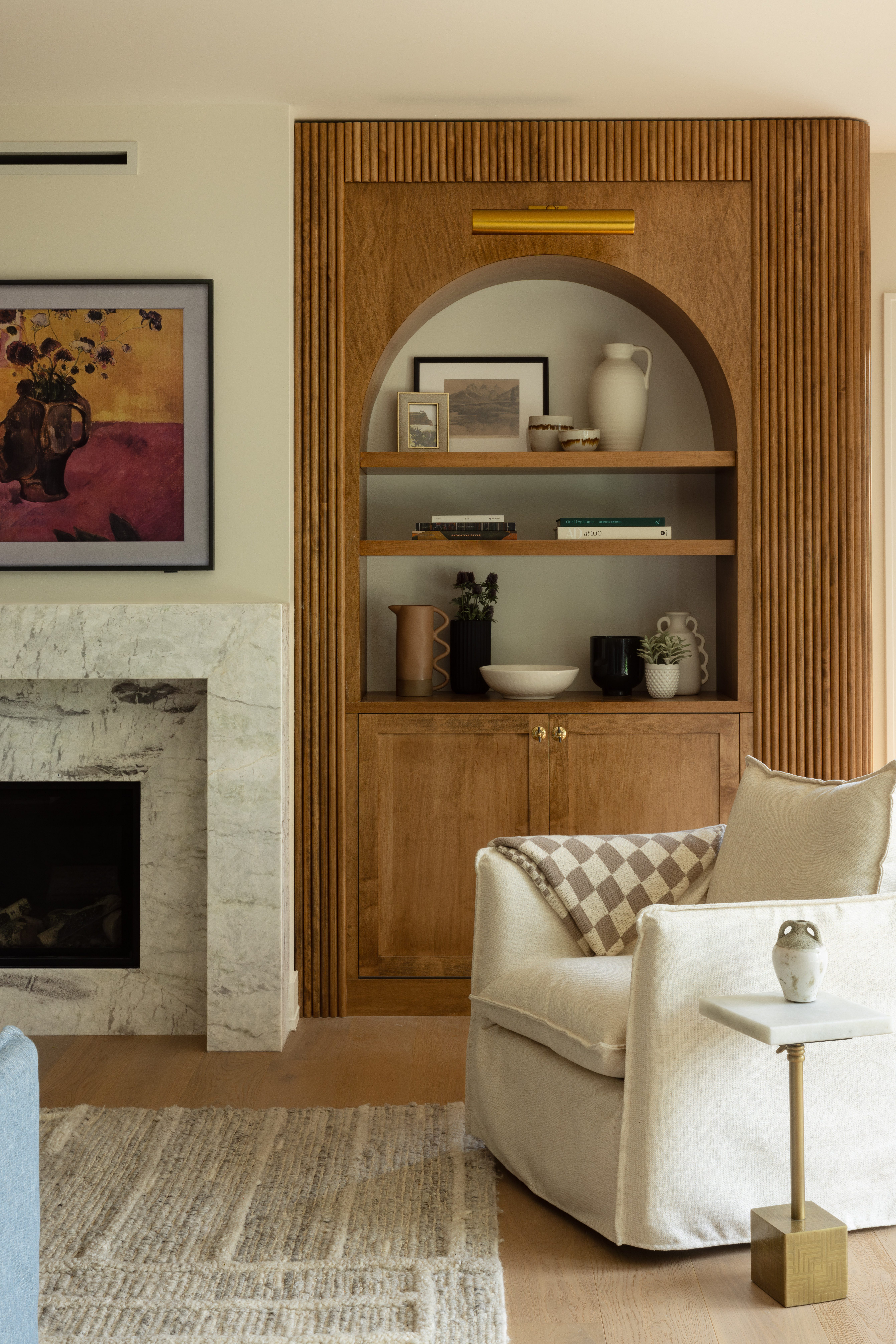 Bookshelves living room design