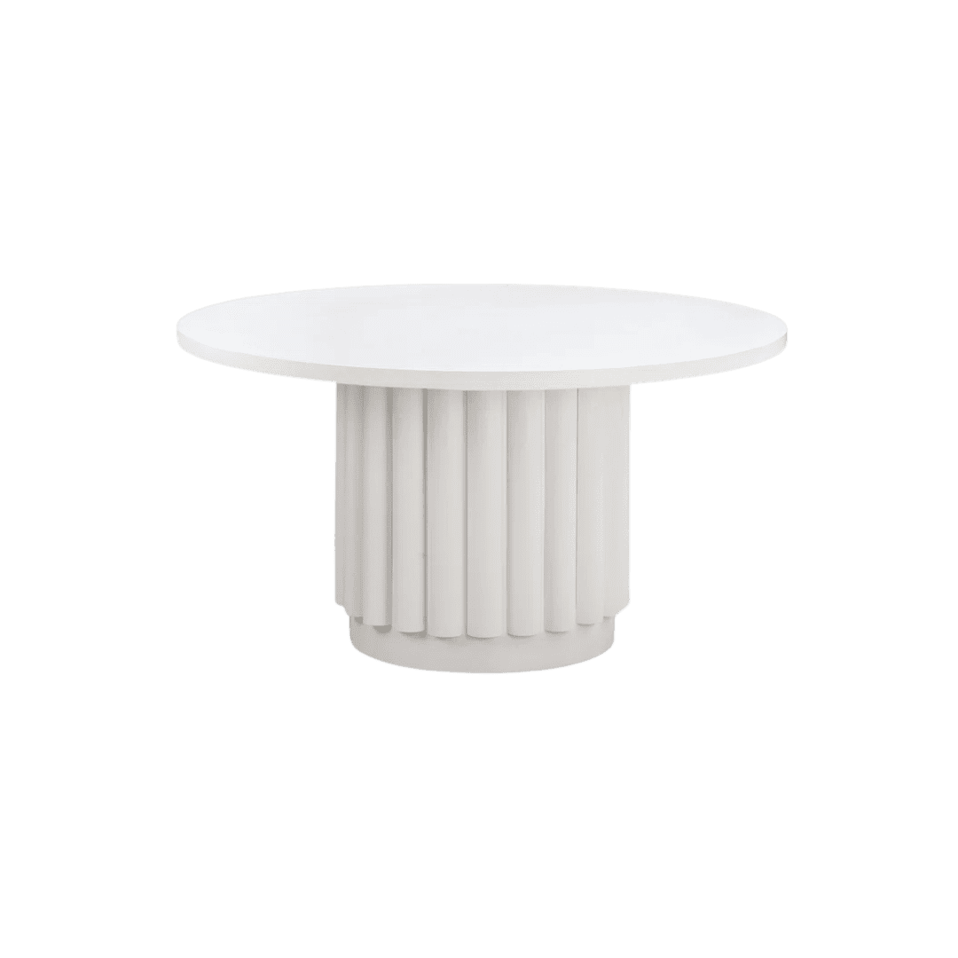Fluted pedestal dining table white