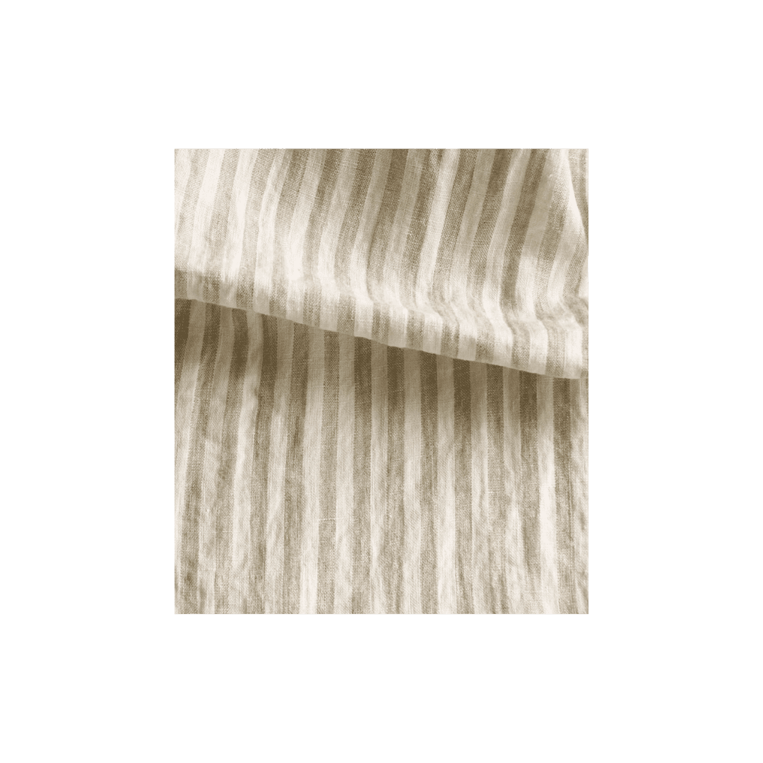Light beige striped fabric for bedskirt