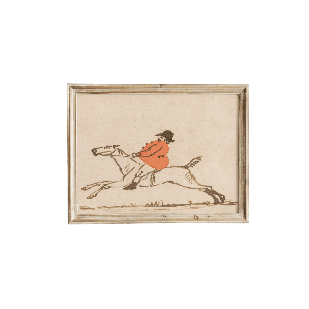 Guy riding horse artwork