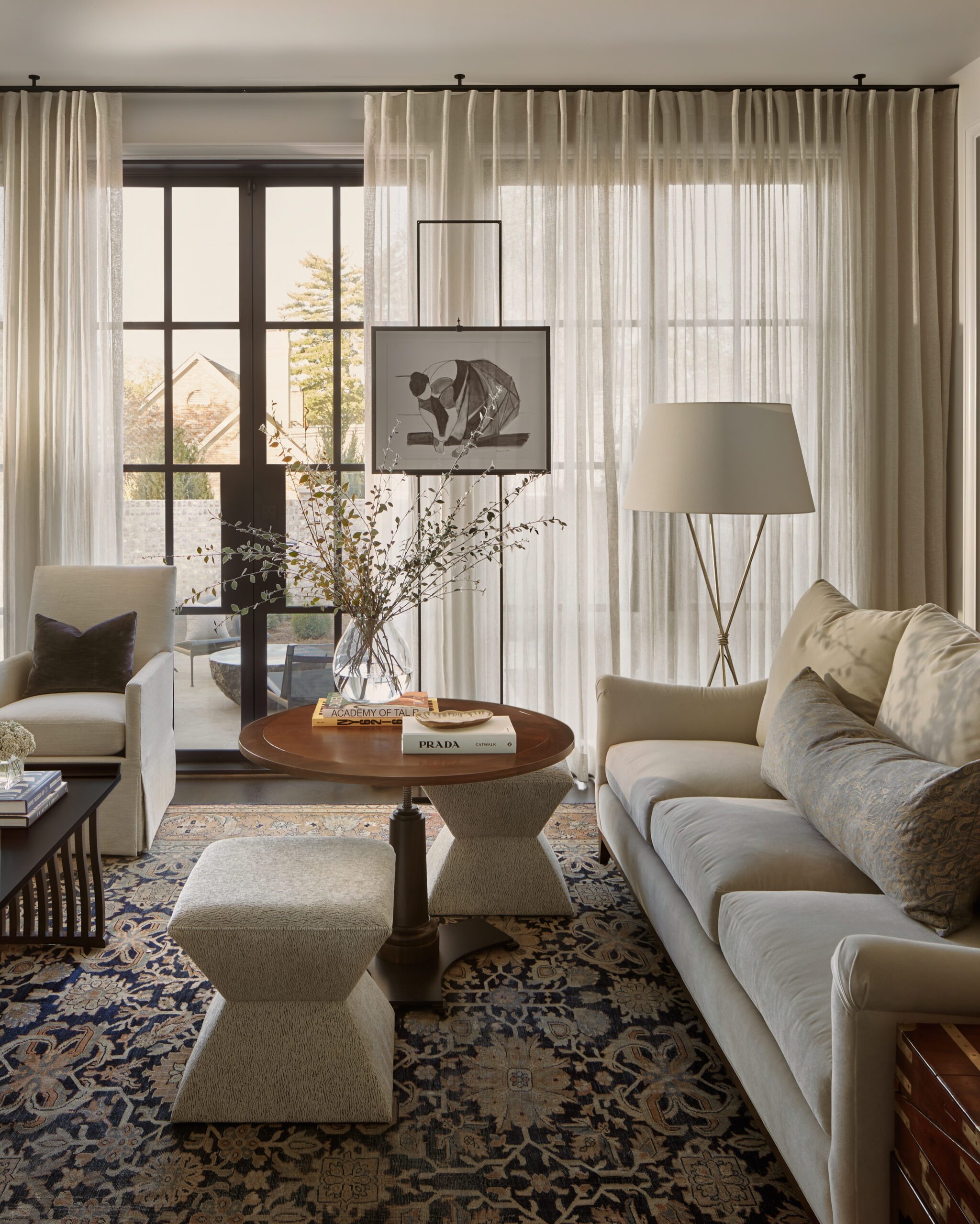 White Curtained Living Room