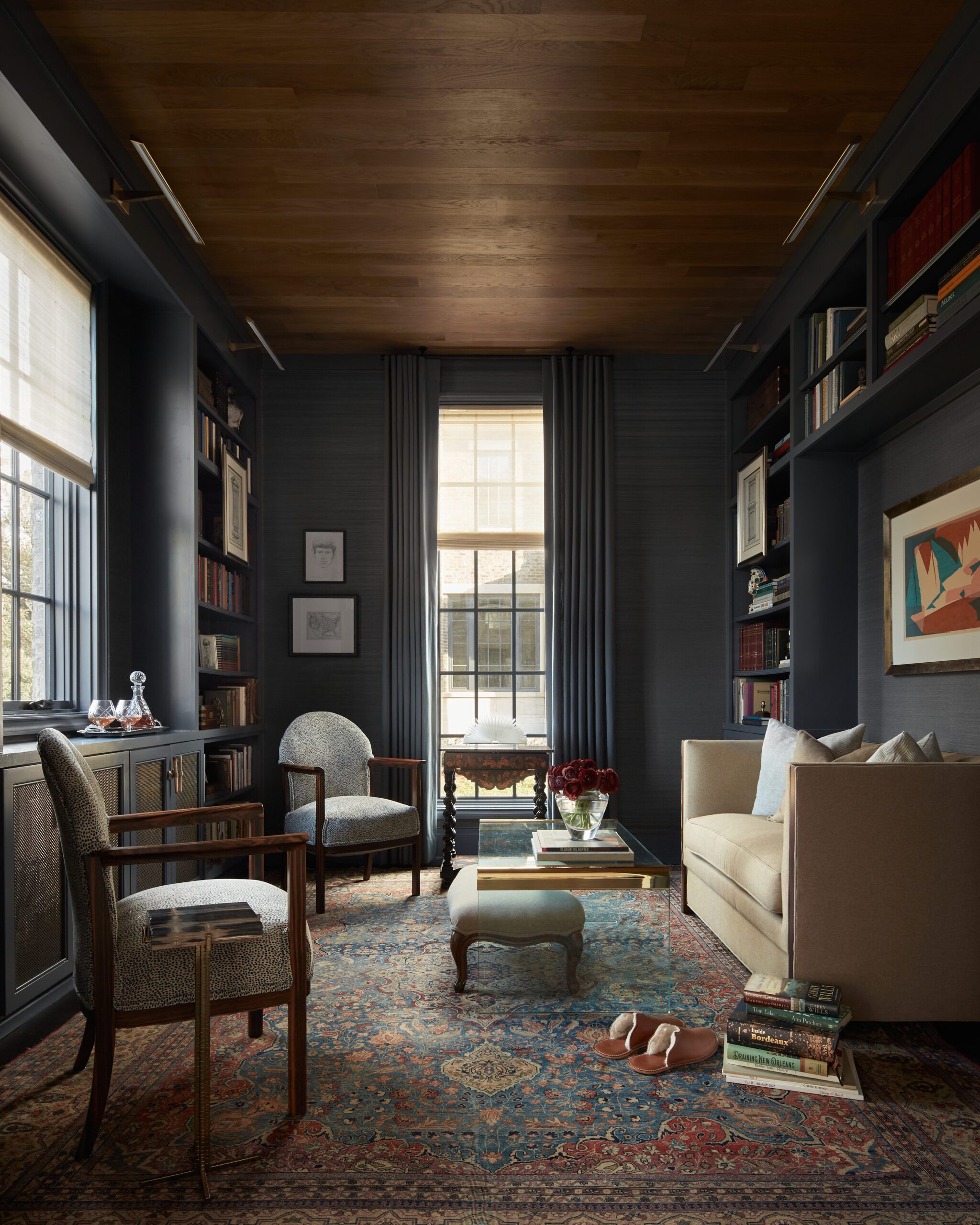 Dark Wooden Study Room