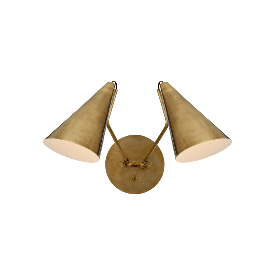 Brass double sconce light fixture