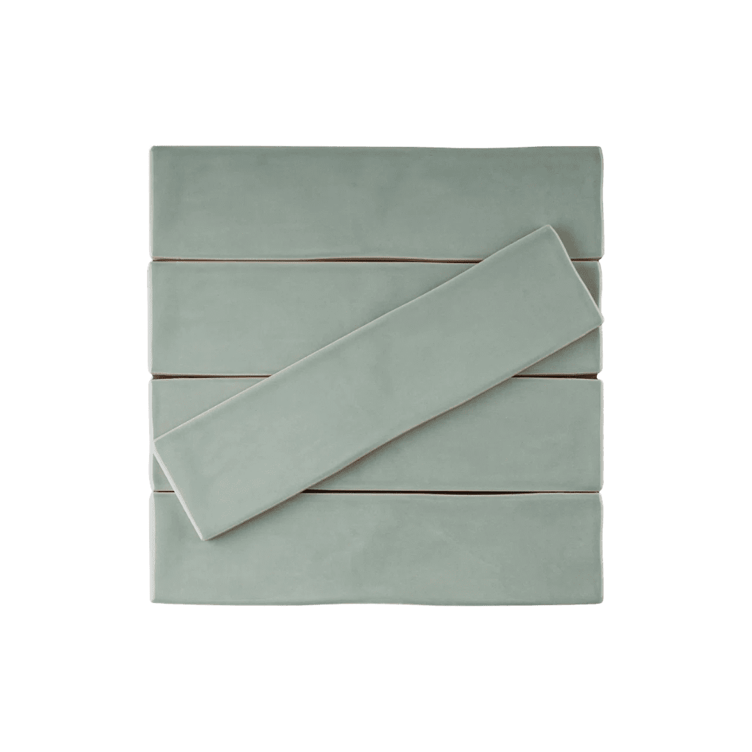 Blue green subway tile