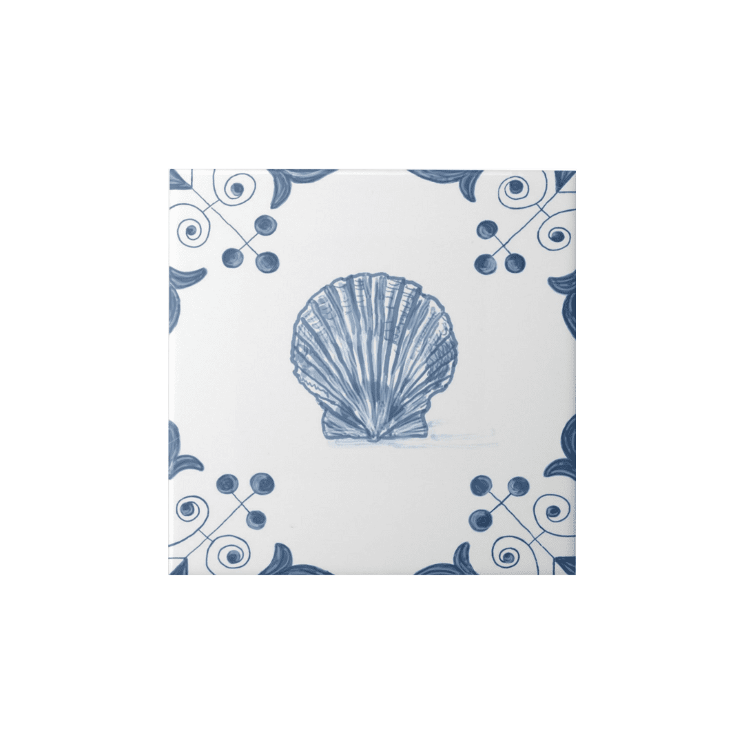 Seashell delft inspired tile