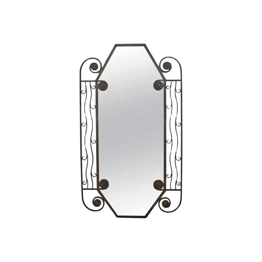 Art deco iron wall mirror