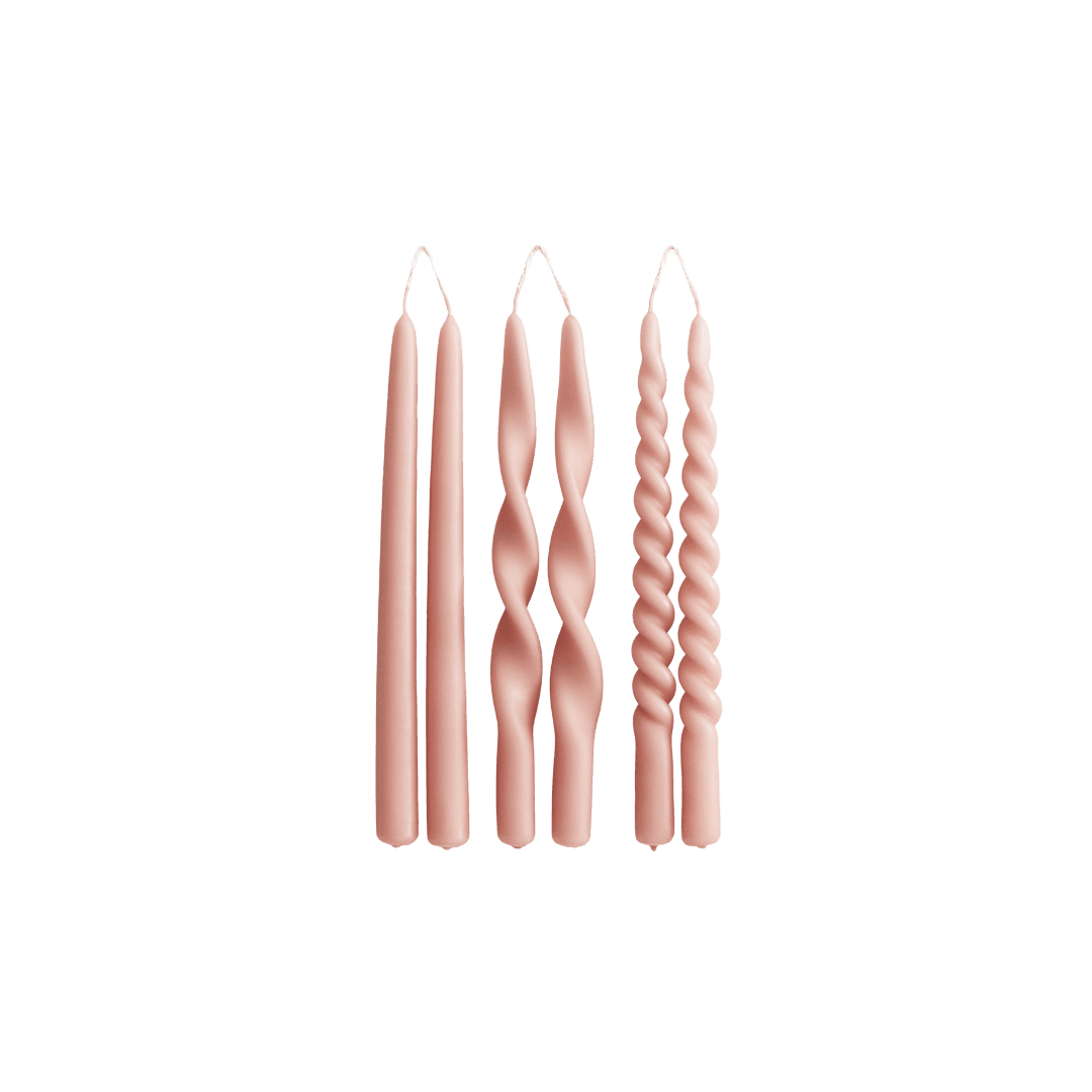 Pink tapered candles