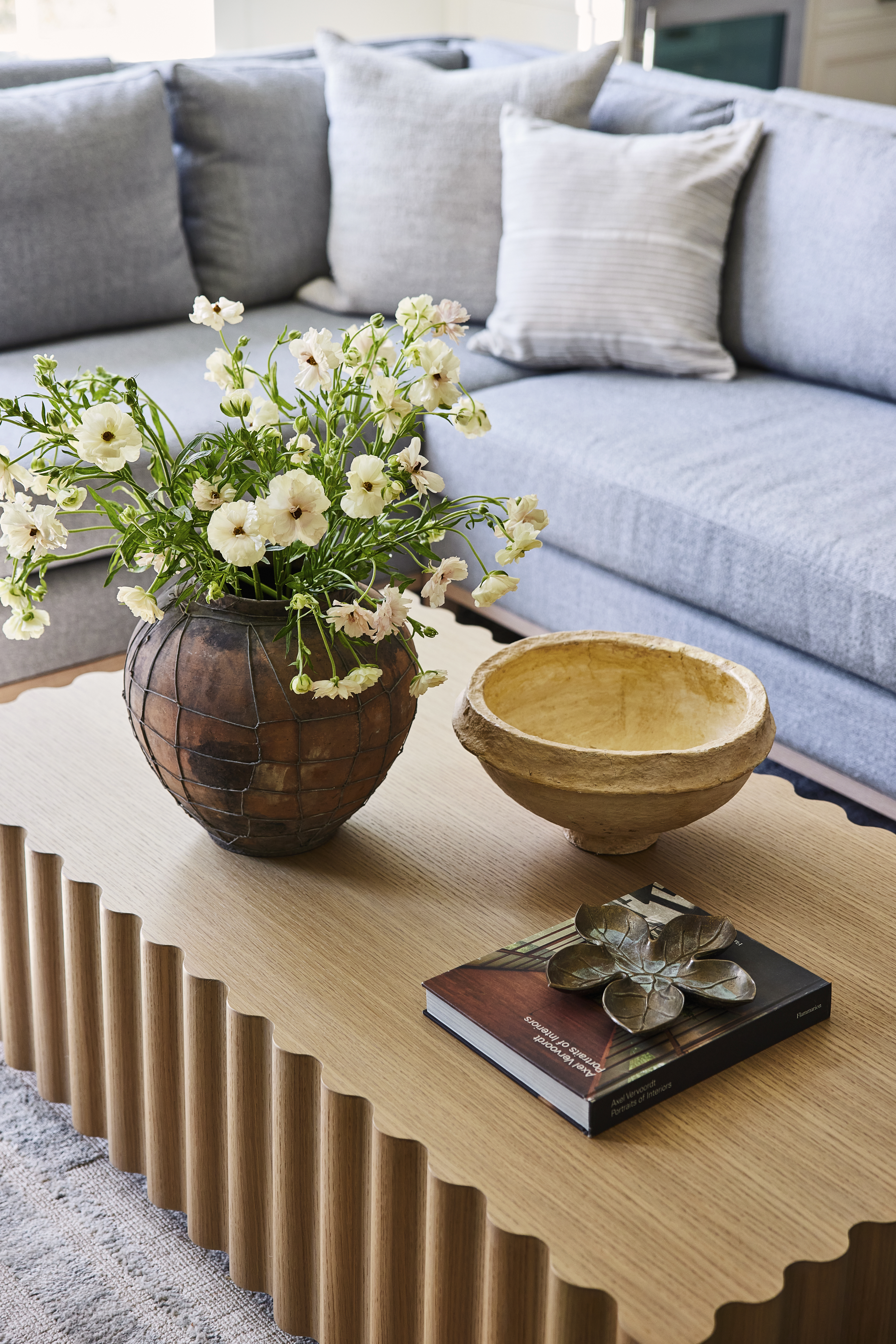 Wood coffee table details