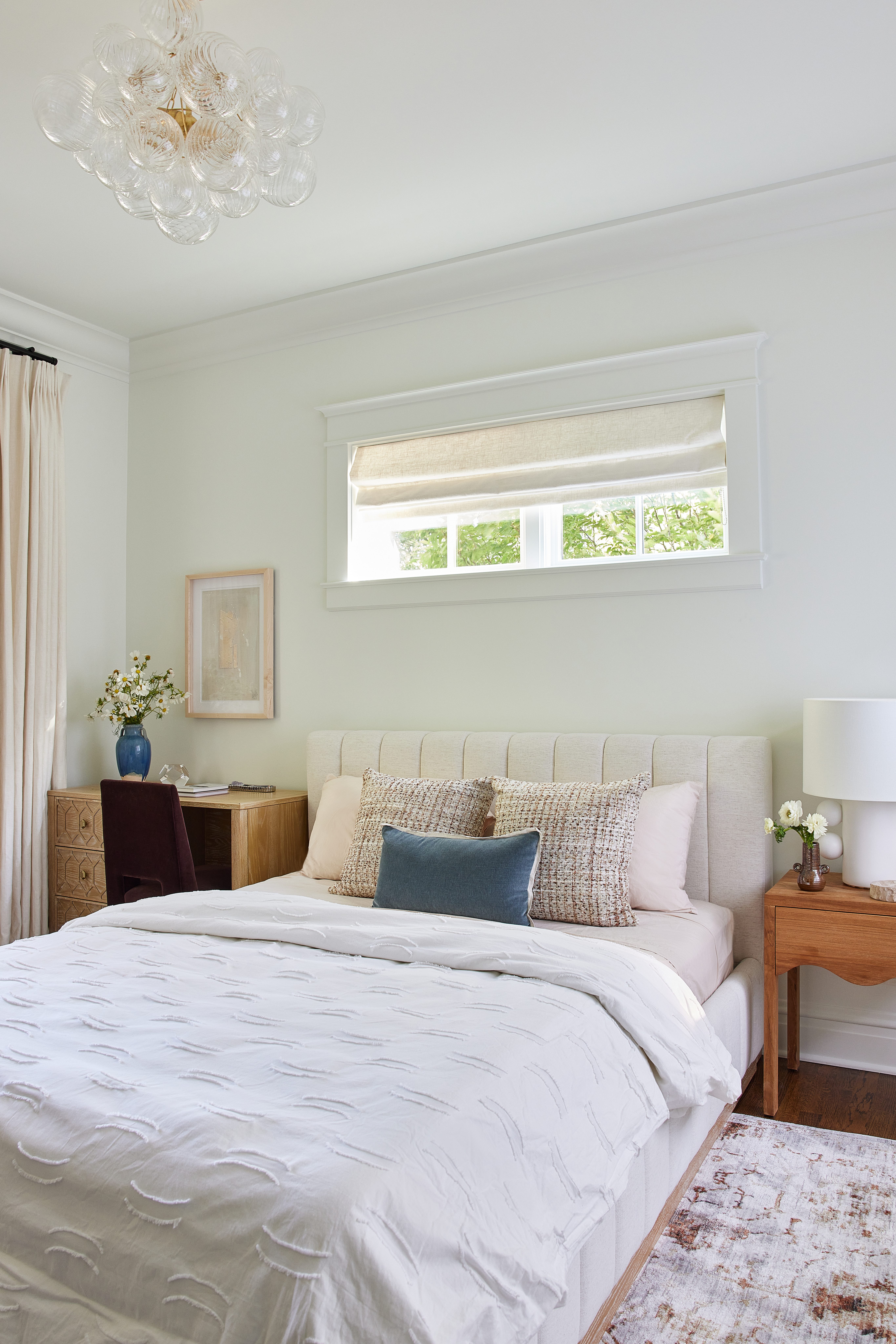 Bright airy bedroom details