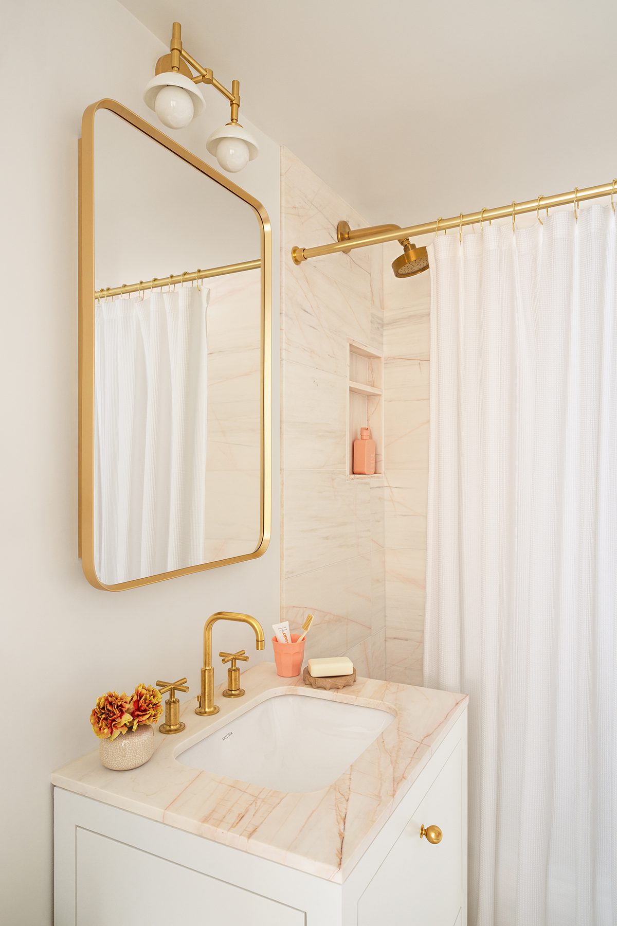 Bathroom with Gold Fixtures