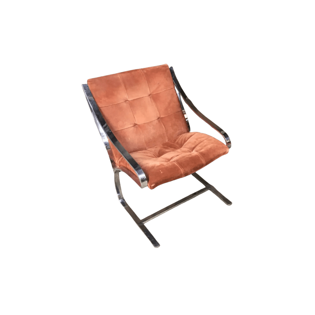 steel and fabric lounge chair