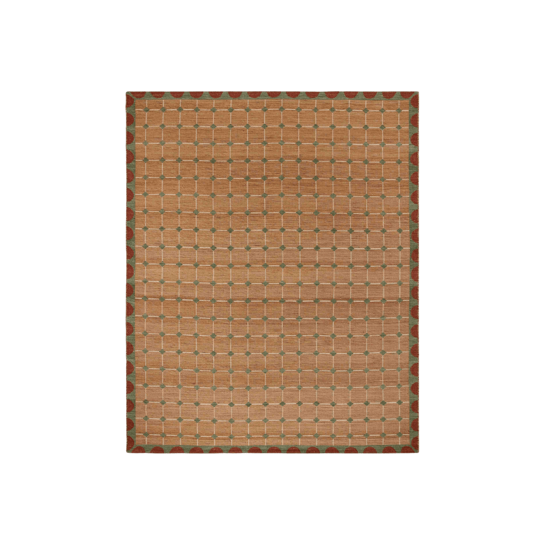 Outdoor rug with red border